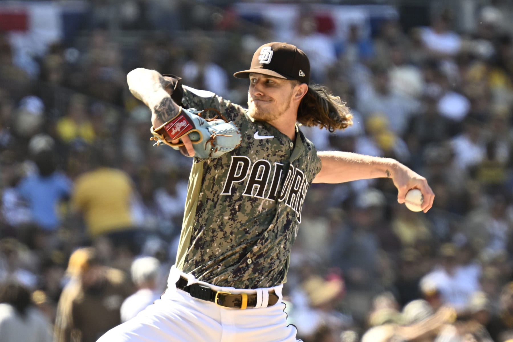 SAN DIEGO, CA - APRIL 2: Josh Hader #71 of the San Diego Padres pitches during the ninth inning of a baseball game against the Colorado Rockies on April 2, 2023 at Petco Park in San Diego, California. (Photo by Denis Poroy/Getty Images)