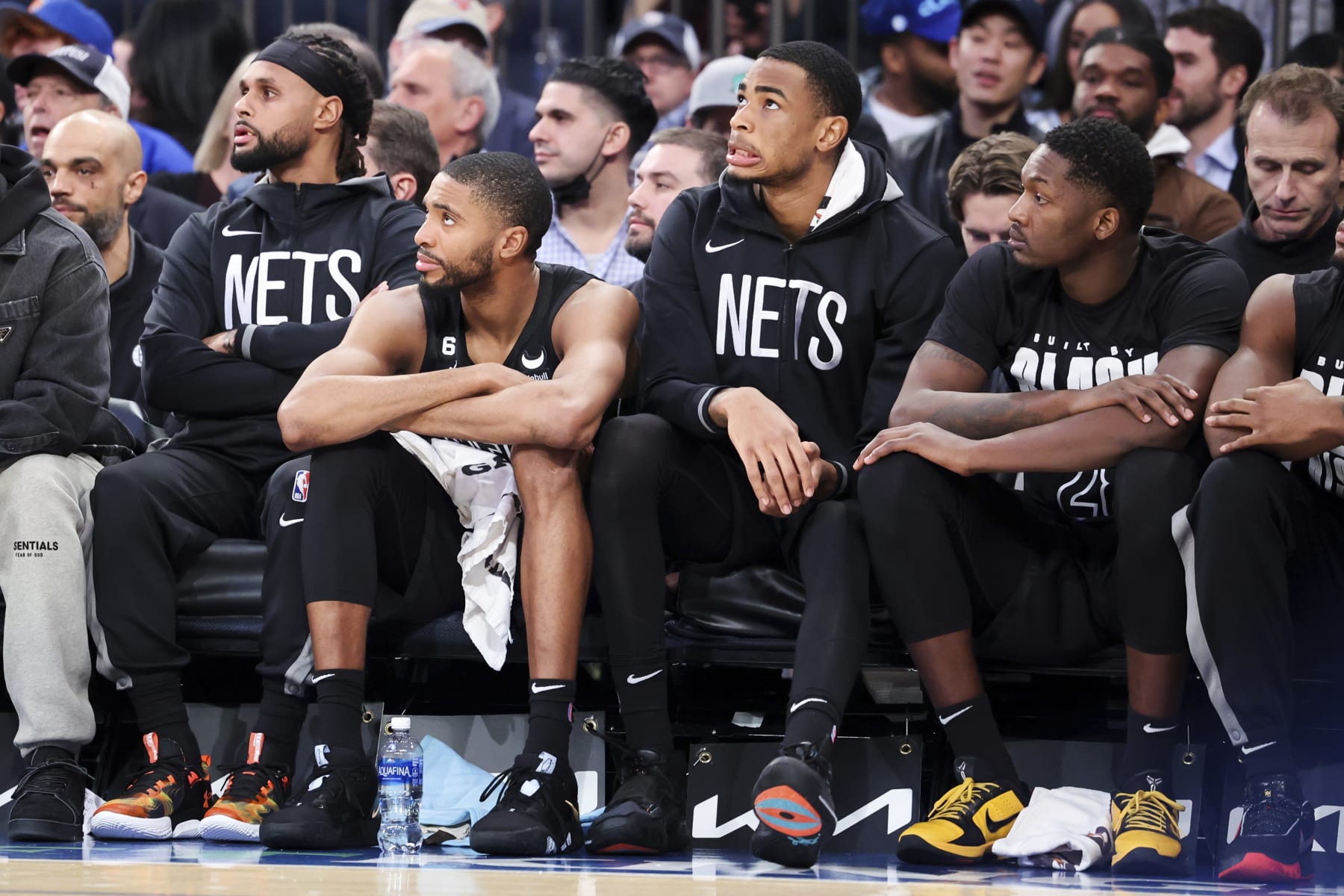 Patty Mills, Mikal Bridges, Nicolas Claxton and Dorian Finney-Smith