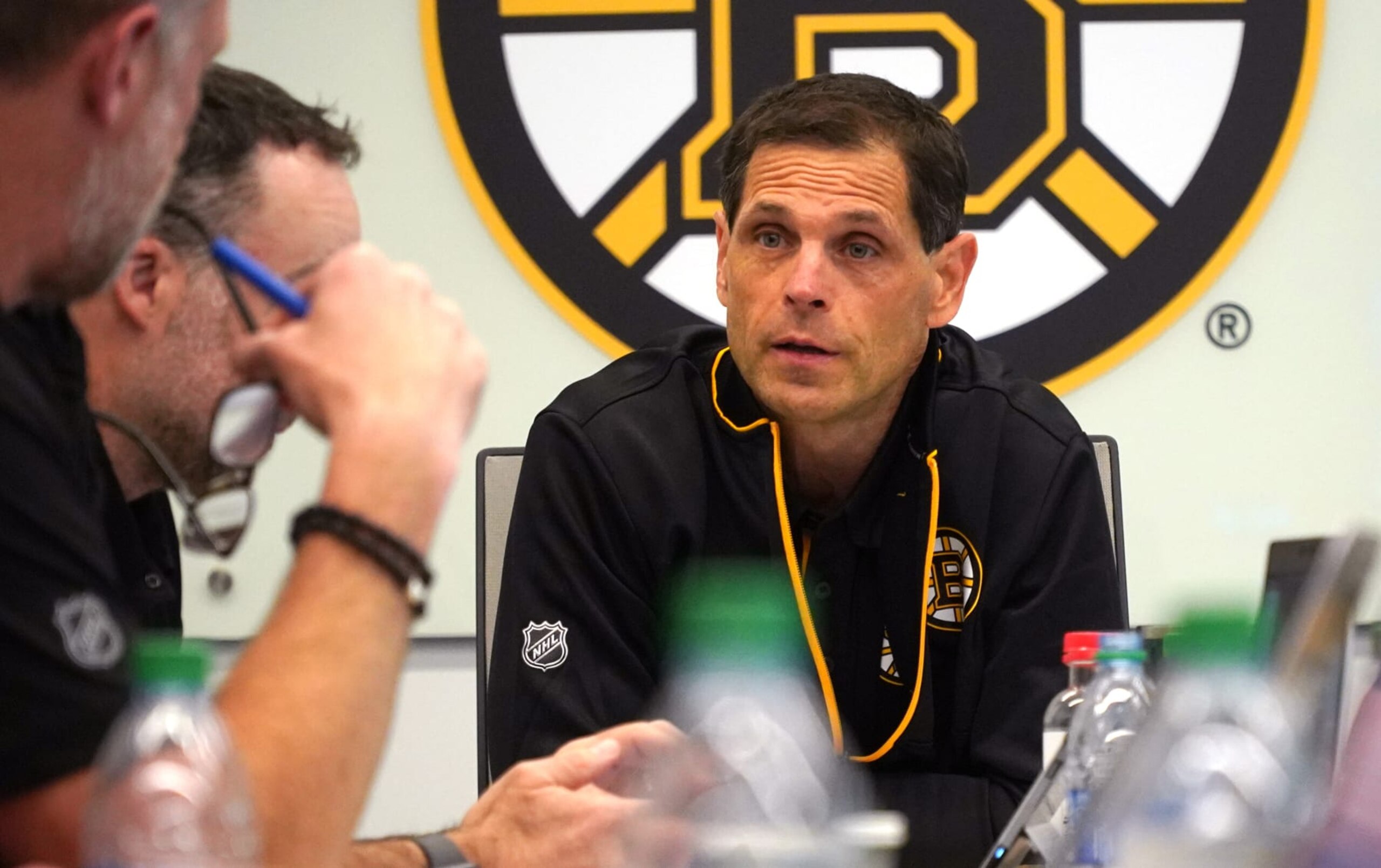 BRIGHTON, MASSACHUSETTS - JULY 23: General manager Don Sweeney of the Boston Bruins prepares for the first round of the 2021 NHL Entry Draft at Warrior Ice Arena on July 23, 2021 in Brighton, Massachusetts. (Photo by Mike Penhollow/NHLI via Getty Images) BRIGHTON, MASSACHUSETTS - JULY 23: General manager Don Sweeney of the Boston Bruins prepares for the first round of the 2021 NHL Entry Draft at Warrior Ice Arena on July 23, 2021 in Brighton, Massachusetts. (Photo by Mike Penhollow/NHLI via Getty Images)