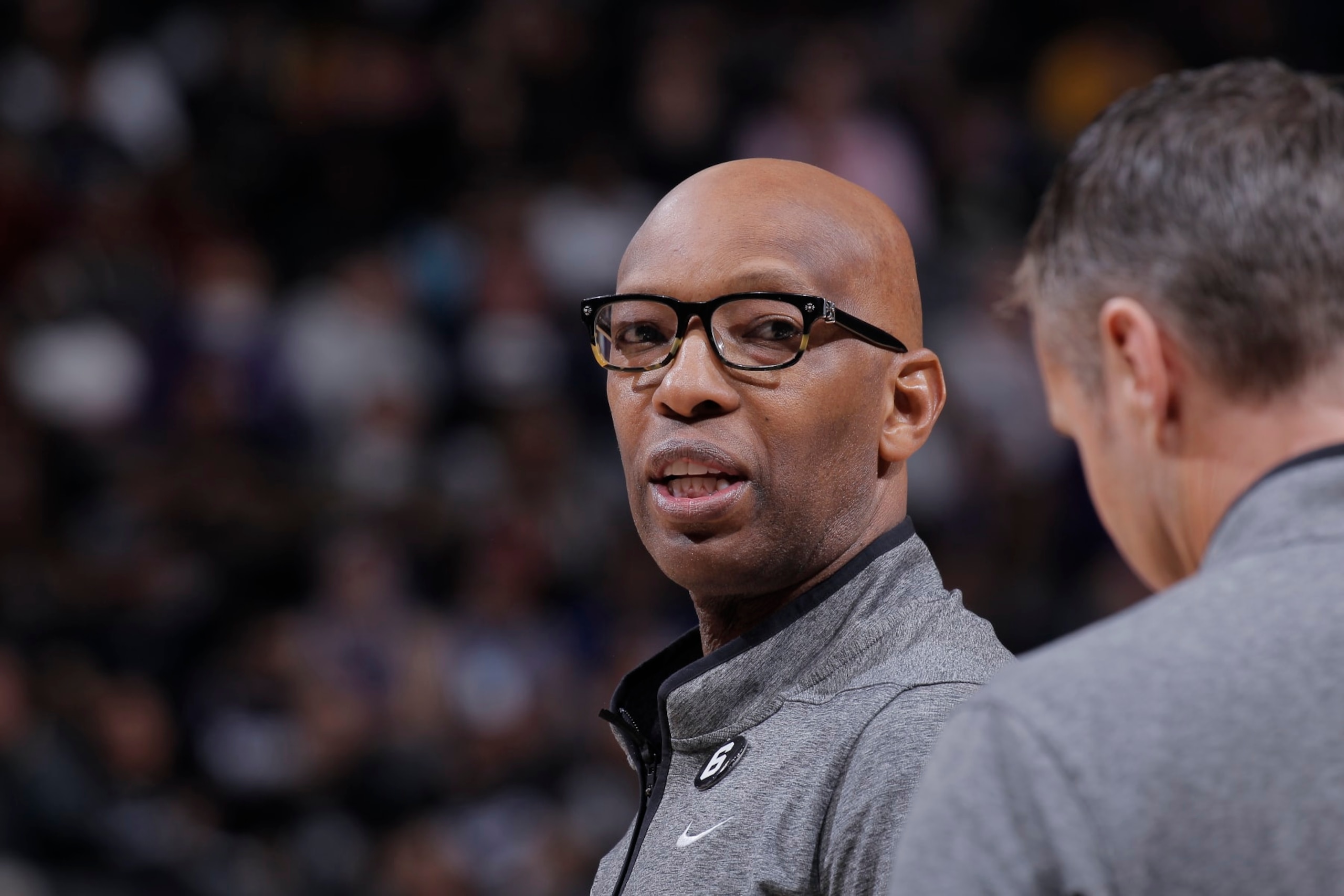 SACRAMENTO, CA - JANUARY 21: Assistant Coach of the Philadelphia 76ers Sam Cassell looks on during the game against the Sacramento Kings on January 21, 2023 at Golden 1 Center in Sacramento, California. NOTE TO USER: User expressly acknowledges and agrees that, by downloading and or using this photograph, User is consenting to the terms and conditions of the Getty Images Agreement. Mandatory Copyright Notice: Copyright 2023 NBAE (Photo by Rocky Widner/NBAE via Getty Images)