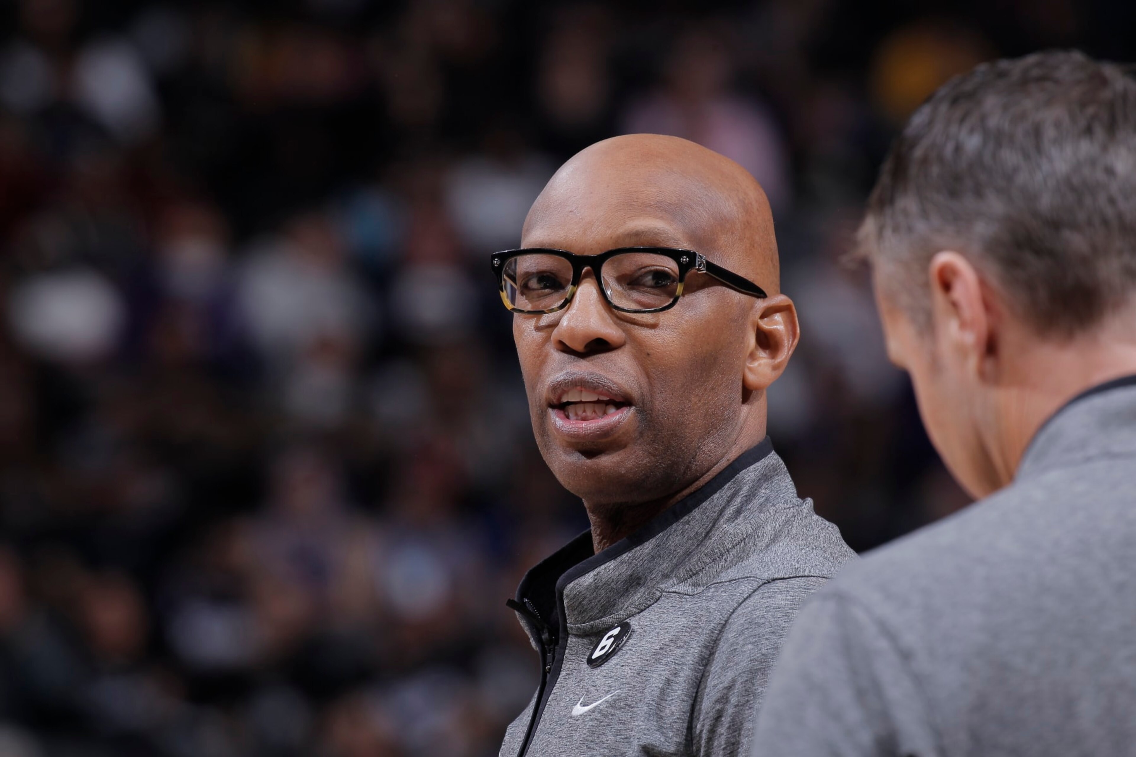 SACRAMENTO, CA - JANUARY 21: Assistant Coach of the Philadelphia 76ers Sam Cassell looks on during the game against the Sacramento Kings on January 21, 2023 at Golden 1 Center in Sacramento, California. NOTE TO USER: User expressly acknowledges and agrees that, by downloading and or using this photograph, User is consenting to the terms and conditions of the Getty Images Agreement. Mandatory Copyright Notice: Copyright 2023 NBAE (Photo by Rocky Widner/NBAE via Getty Images)