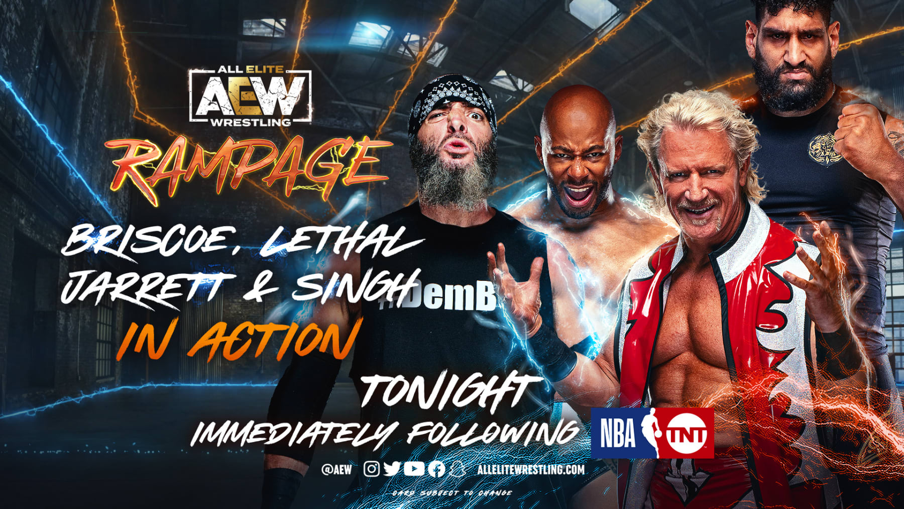 Mark Briscoe, Jay Lethal, Jeff Jarrett and Satnam Singh.