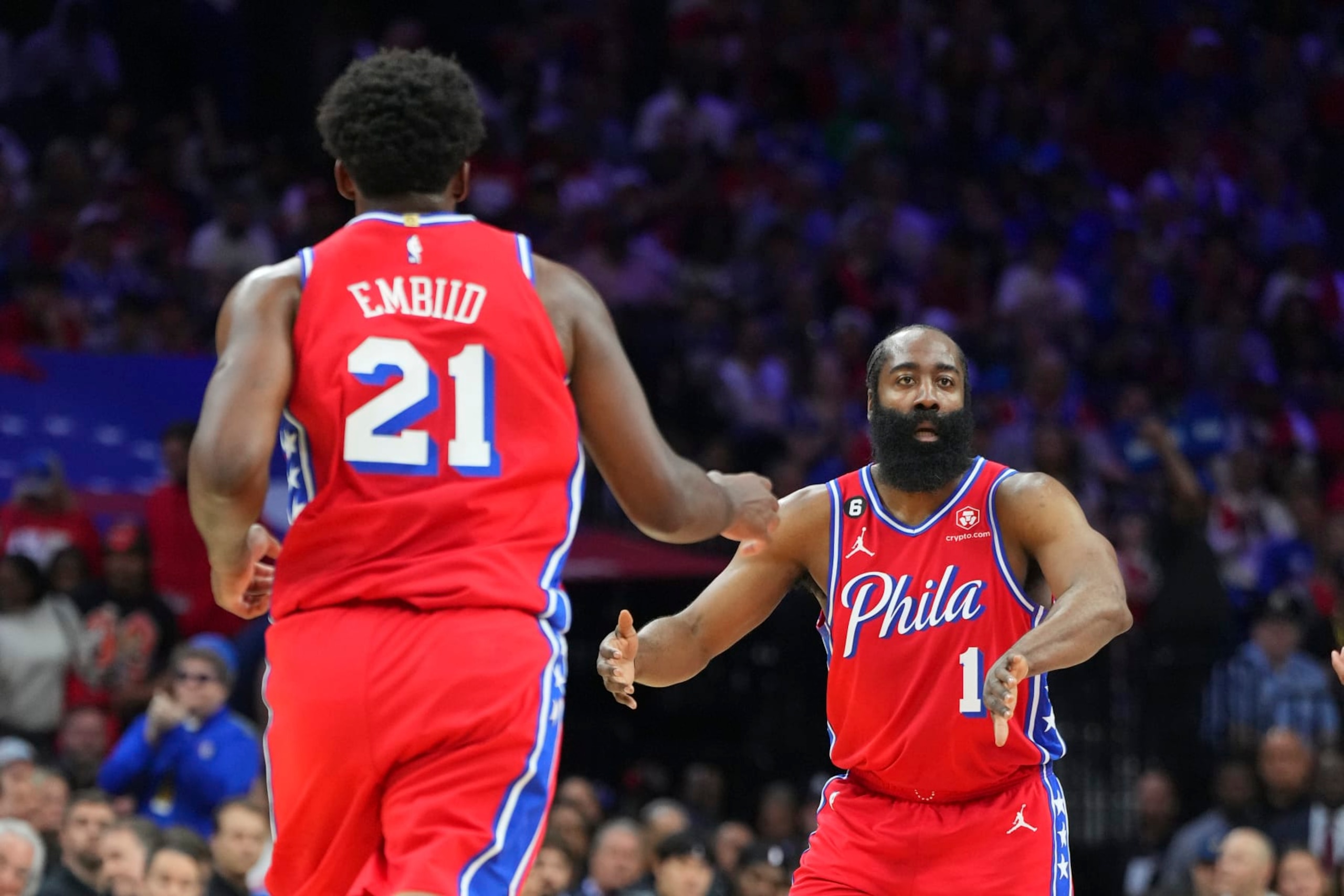 Joel Embiid and James Harden