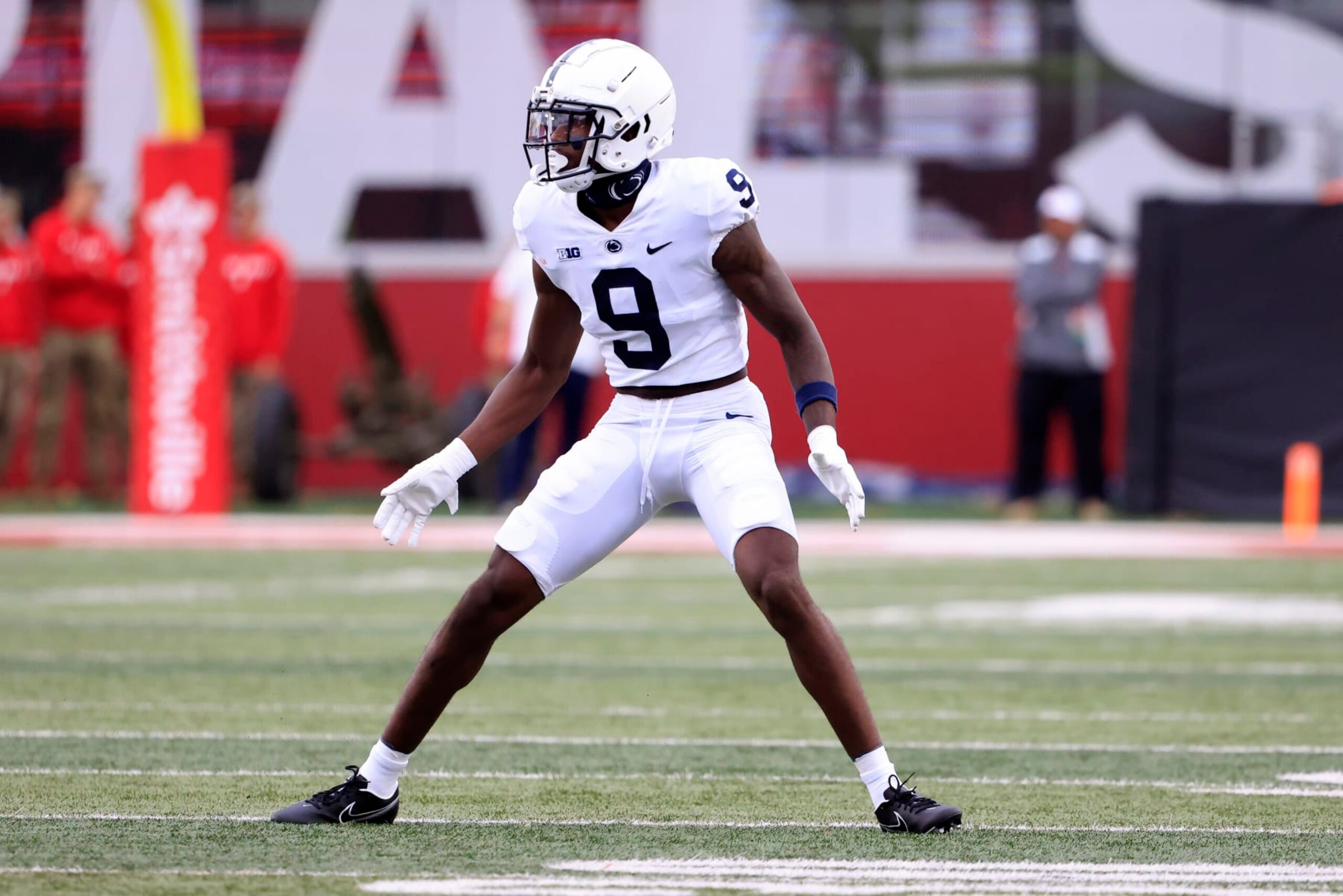 BLOOMINGTON, INDIANA - NOVEMBER 05: Joey Porter Jr. #9 of the Penn State Nittany Lions on the field in the game against the Indiana Hoosiers at Memorial Stadium on November 05, 2022 in Bloomington, Indiana. (Photo by Justin Casterline/Getty Images) BLOOMINGTON, INDIANA - NOVEMBER 05: Joey Porter Jr. #9 of the Penn State Nittany Lions on the field in the game against the Indiana Hoosiers at Memorial Stadium on November 05, 2022 in Bloomington, Indiana. (Photo by Justin Casterline/Getty Images)