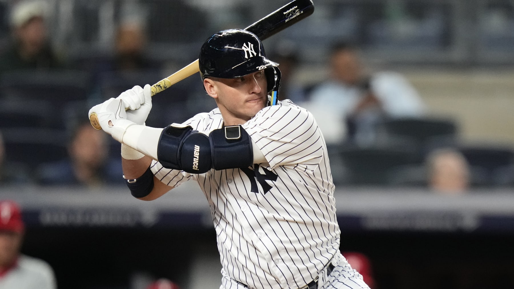 New York Yankees' Josh Donaldson during the fourth inning of a baseball game against the Philadelphia Phillies Tuesday, April 4, 2023, in New York. (AP Photo/Frank Franklin II)