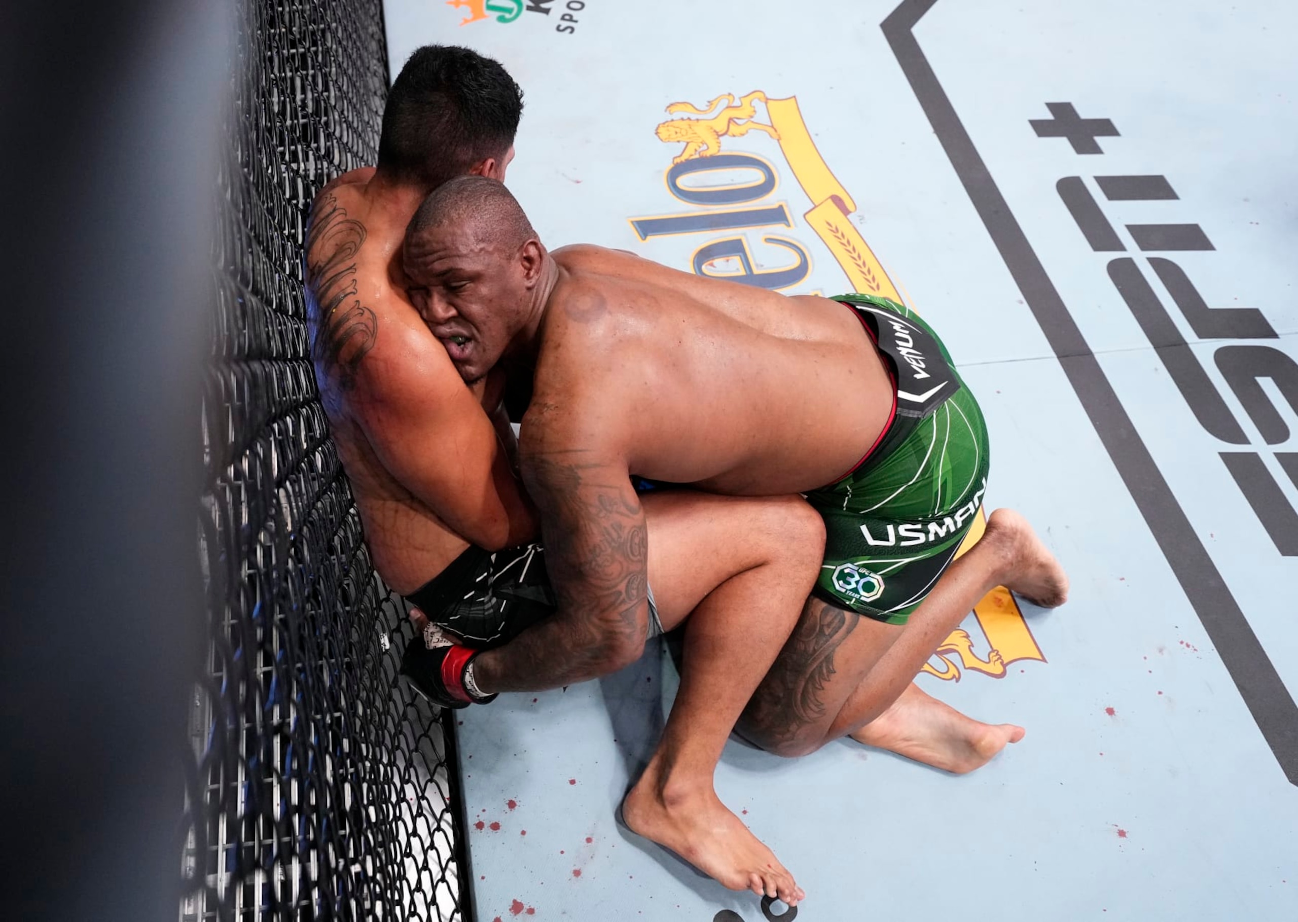 Mohammed Usman wrestles Junior Tafa.