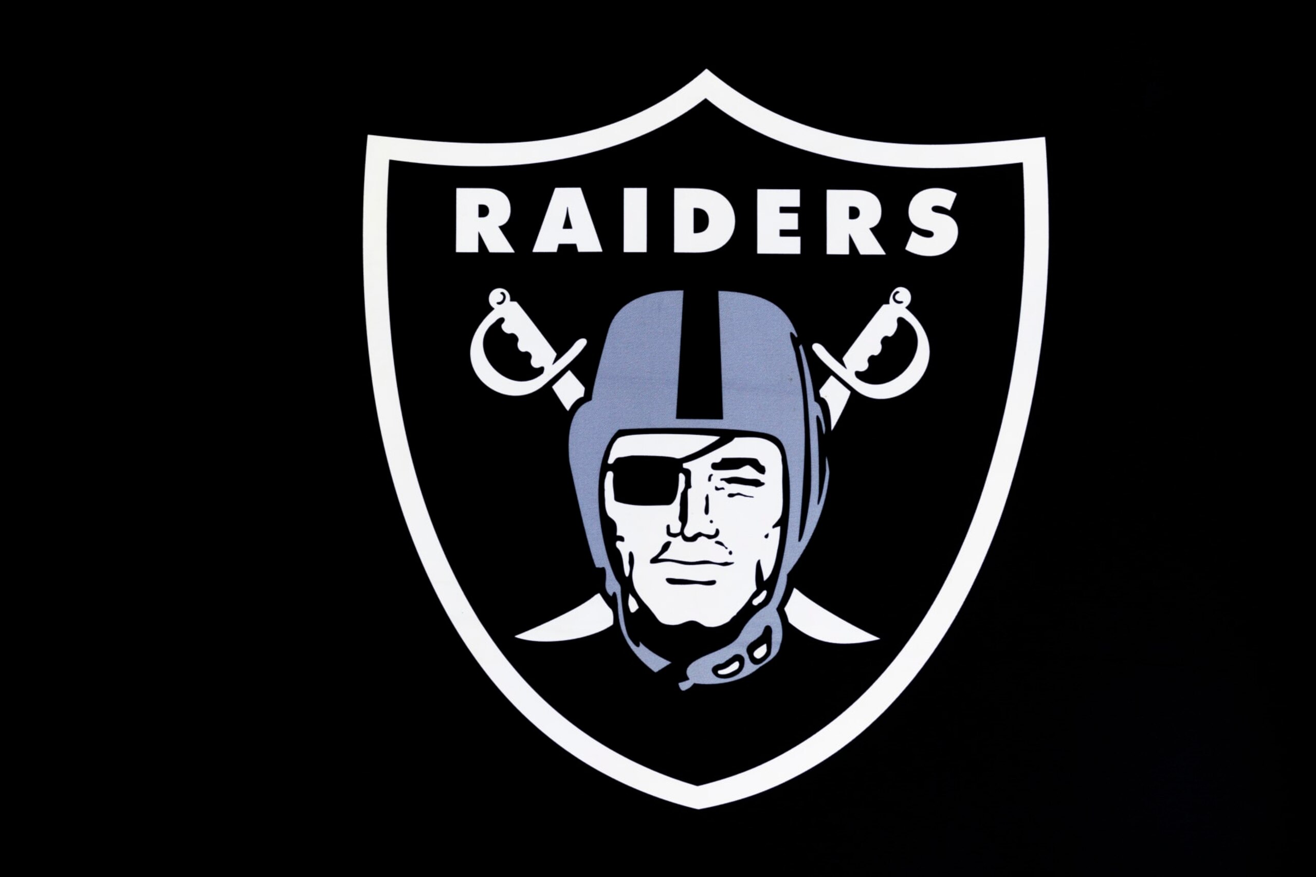 LOS ANGELES, CA - FEBRUARY 08: Detail view of the Las Vegas Raiders logo seen at the Super Bowl Experience on February 08, 2022, at the Los Angeles Convention Center in Los Angeles, CA. (Photo by Ric Tapia/Icon Sportswire via Getty Images) LOS ANGELES, CA - FEBRUARY 08: Detail view of the Las Vegas Raiders logo seen at the Super Bowl Experience on February 08, 2022, at the Los Angeles Convention Center in Los Angeles, CA. (Photo by Ric Tapia/Icon Sportswire via Getty Images)