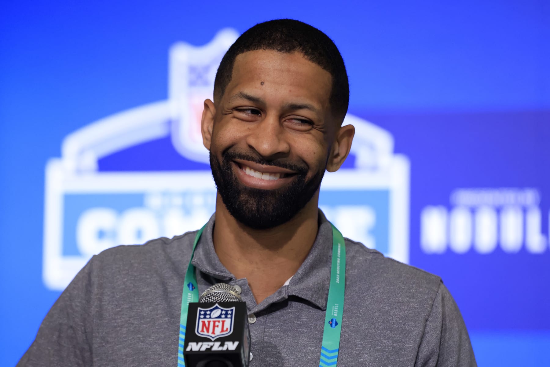 INDIANAPOLIS, INDIANA - FEBRUARY 28: General manager Andrew Berry of the Cleveland Browns speaks with the media during the NFL Combine at Lucas Oil Stadium on February 28, 2023 in Indianapolis, Indiana. (Photo by Justin Casterline/Getty Images)