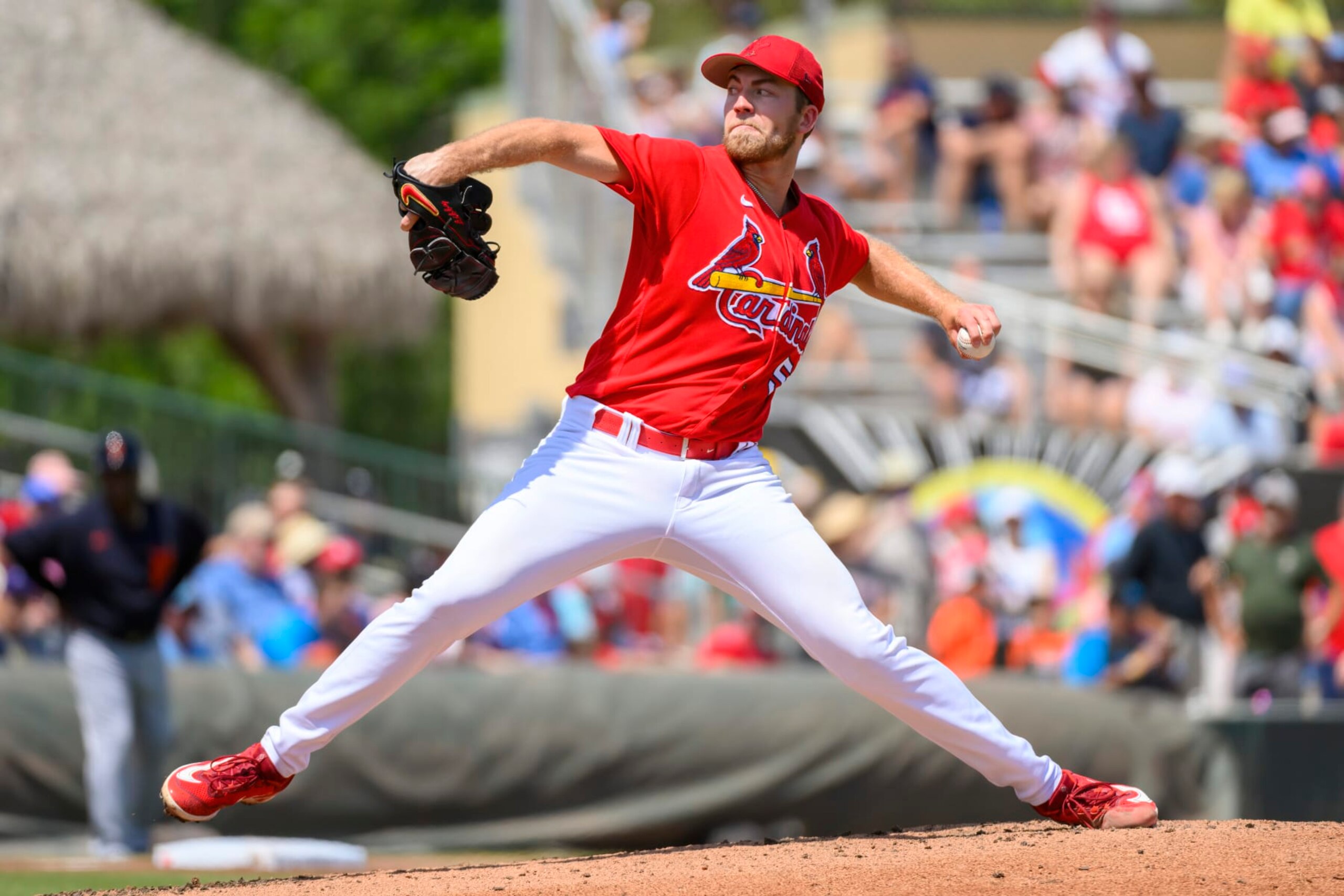 JUPITER, FL - MARCH 18: : St. Louis Cardinals pitcher Matthew Liberatore throws the ball from the mound during a MLB spring training game between the Detroit Tigers and the St. Louis Cardinals at Roger Dean Chevrolet Stadium on March 18, 2023 in Jupiter, Florida.(Photo by Doug Murray/Icon Sportswire via Getty Images) JUPITER, FL - MARCH 18: : St. Louis Cardinals pitcher Matthew Liberatore throws the ball from the mound during a MLB spring training game between the Detroit Tigers and the St. Louis Cardinals at Roger Dean Chevrolet Stadium on March 18, 2023 in Jupiter, Florida.(Photo by Doug Murray/Icon Sportswire via Getty Images)