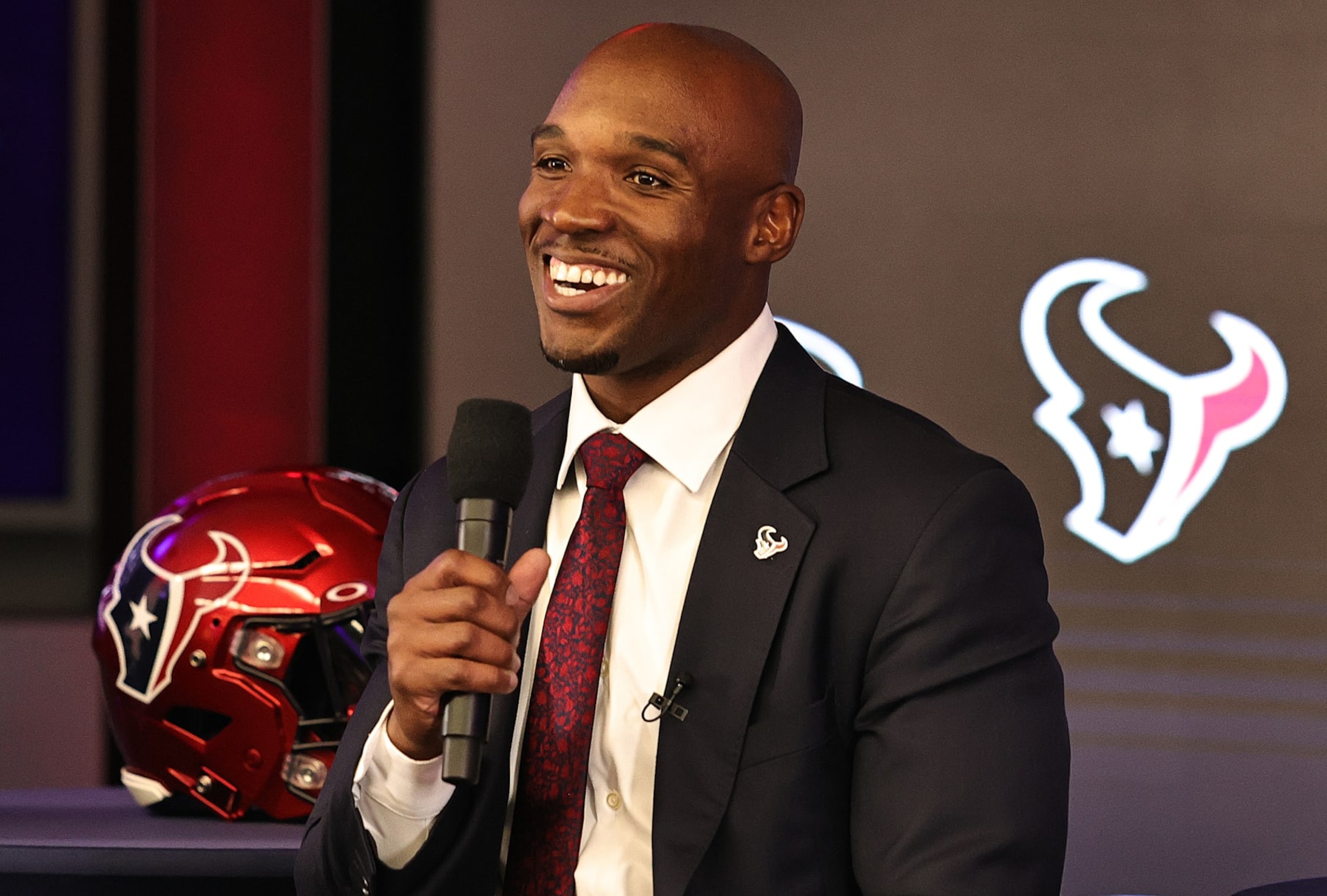 HOUSTON, TEXAS - FEBRUARY 02: Houston Texans introduce DeMeco Ryans as head coach at NRG Stadium on February 02, 2023 in Houston, Texas. (Photo by Bob Levey/Getty Images)