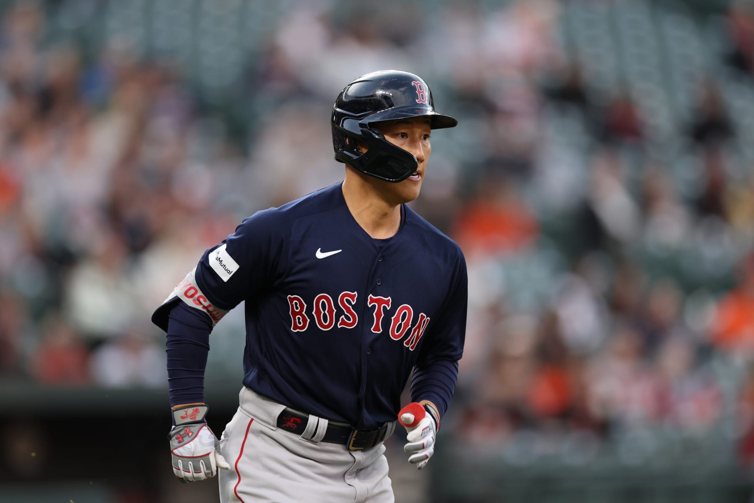 BALTIMORE, MARYLAND - APRIL 25: Masataka Yoshida #7 of the Boston Red Sox runs the bases against the Baltimore Orioles at Oriole Park at Camden Yards on April 25, 2023 in Baltimore, Maryland. (Photo by Patrick Smith/Getty Images)