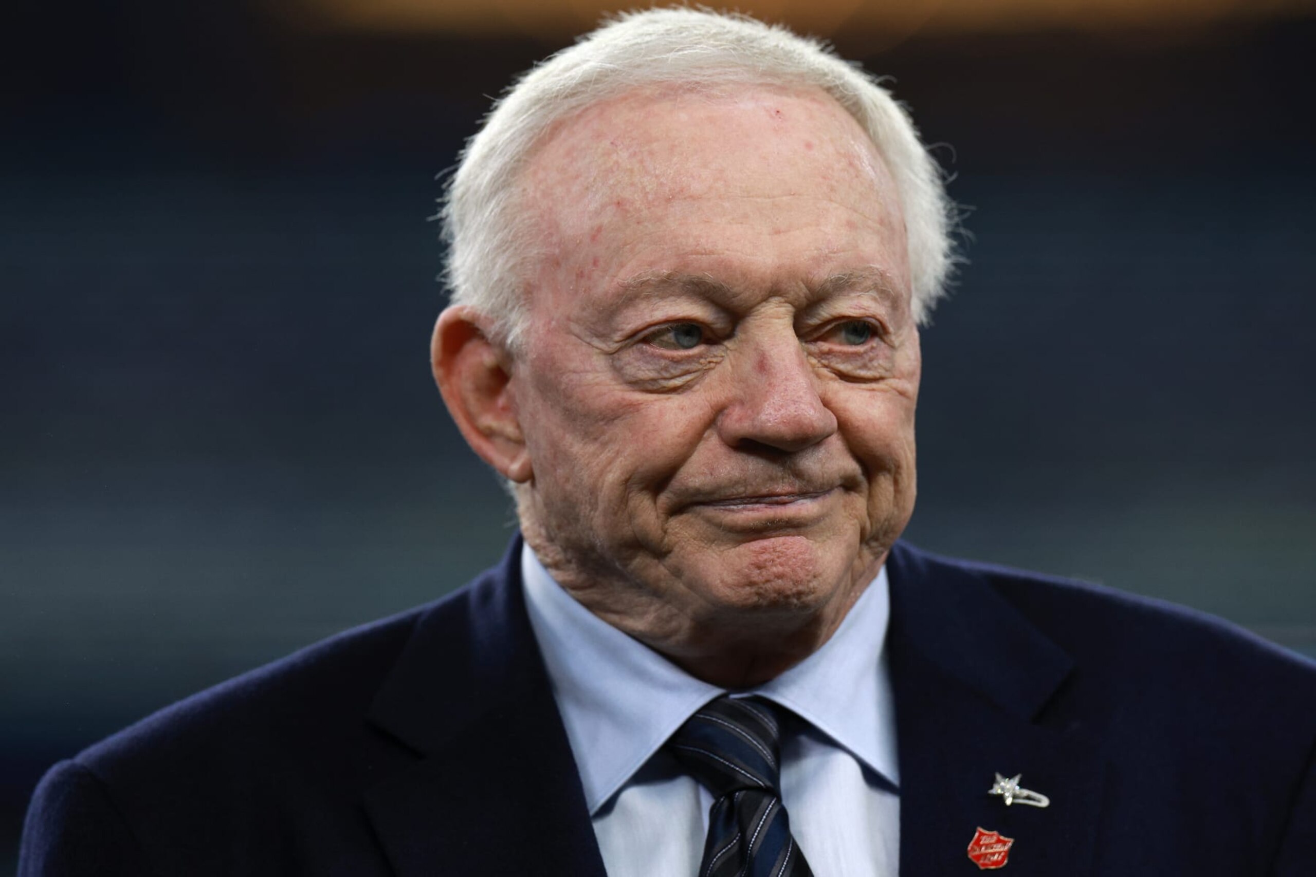 ARLINGTON, TEXAS - DECEMBER 11: Dallas Cowboys owner Jerry Jones looks on prior to a game against the Houston Texans at AT&T Stadium on December 11, 2022 in Arlington, Texas. (Photo by Tom Pennington/Getty Images)