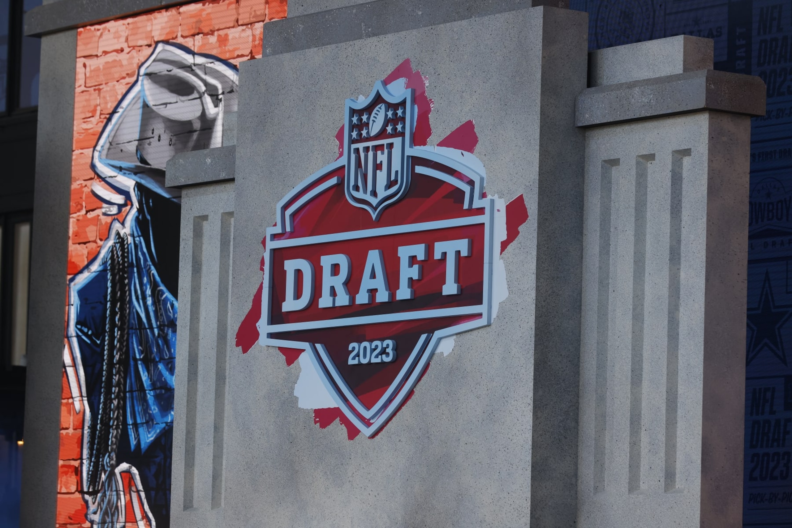 KANSAS CITY, MO - APRIL 29: A view of the stage during the 2023 NFL Draft at Union Station on April 29, 2023 in Kansas City, Missouri. (Photo by David Eulitt/Getty Images)
