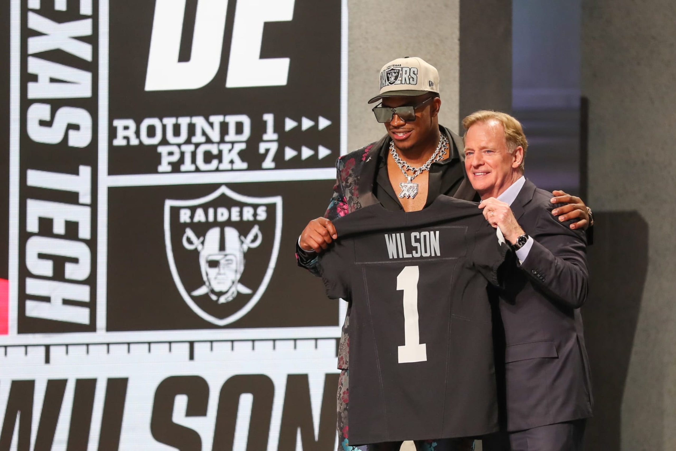 NFL commissioner Roger Goodell and Tyree Wilson