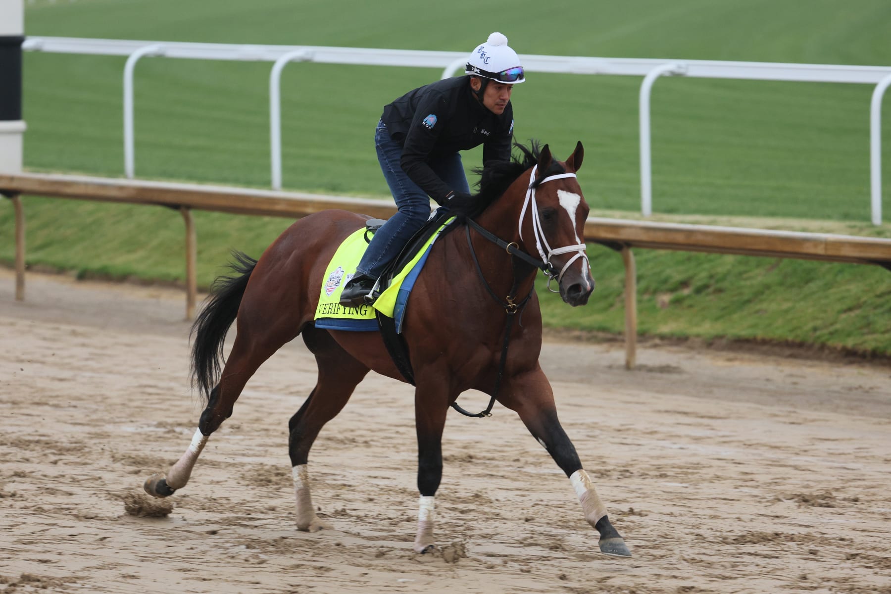 Verifying in a workout at Churchill Downs