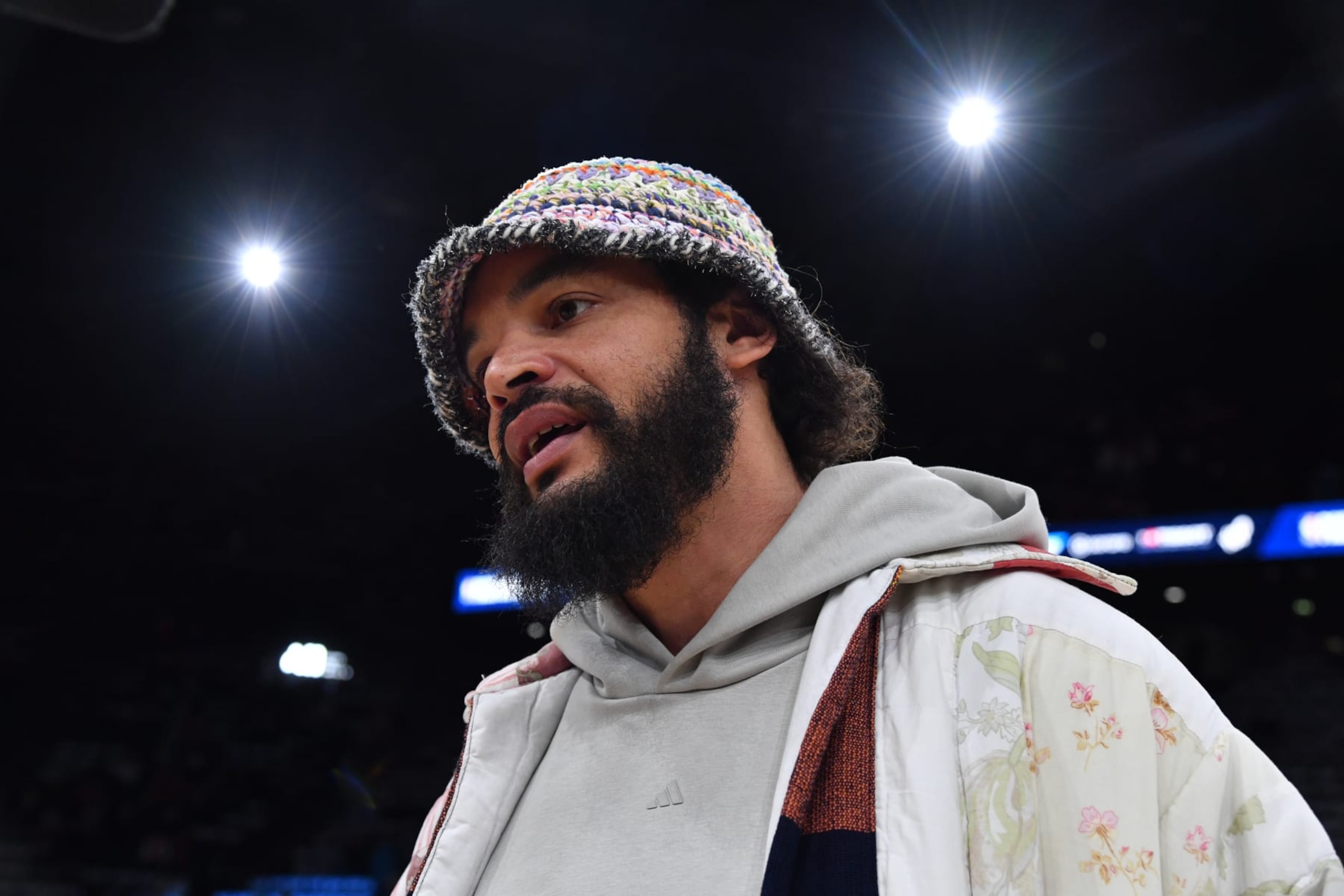 PARIS, FRANCE - JANUARY 19: Joakim Noah attends the game between the Chicago Bulls and the Detroit Pistons on January 19, 2023 at Accor Arena in Paris, France. NOTE TO USER: User expressly acknowledges and agrees that, by downloading and/or using this photograph, User is consenting to the terms and conditions of the Getty Images License Agreement. Mandatory Copyright Notice: Copyright 2023 NBAE (Photo by Chris Schwegler/NBAE via Getty Images) PARIS, FRANCE - JANUARY 19: Joakim Noah attends the game between the Chicago Bulls and the Detroit Pistons on January 19, 2023 at Accor Arena in Paris, France. NOTE TO USER: User expressly acknowledges and agrees that, by downloading and/or using this photograph, User is consenting to the terms and conditions of the Getty Images License Agreement. Mandatory Copyright Notice: Copyright 2023 NBAE (Photo by Chris Schwegler/NBAE via Getty Images)