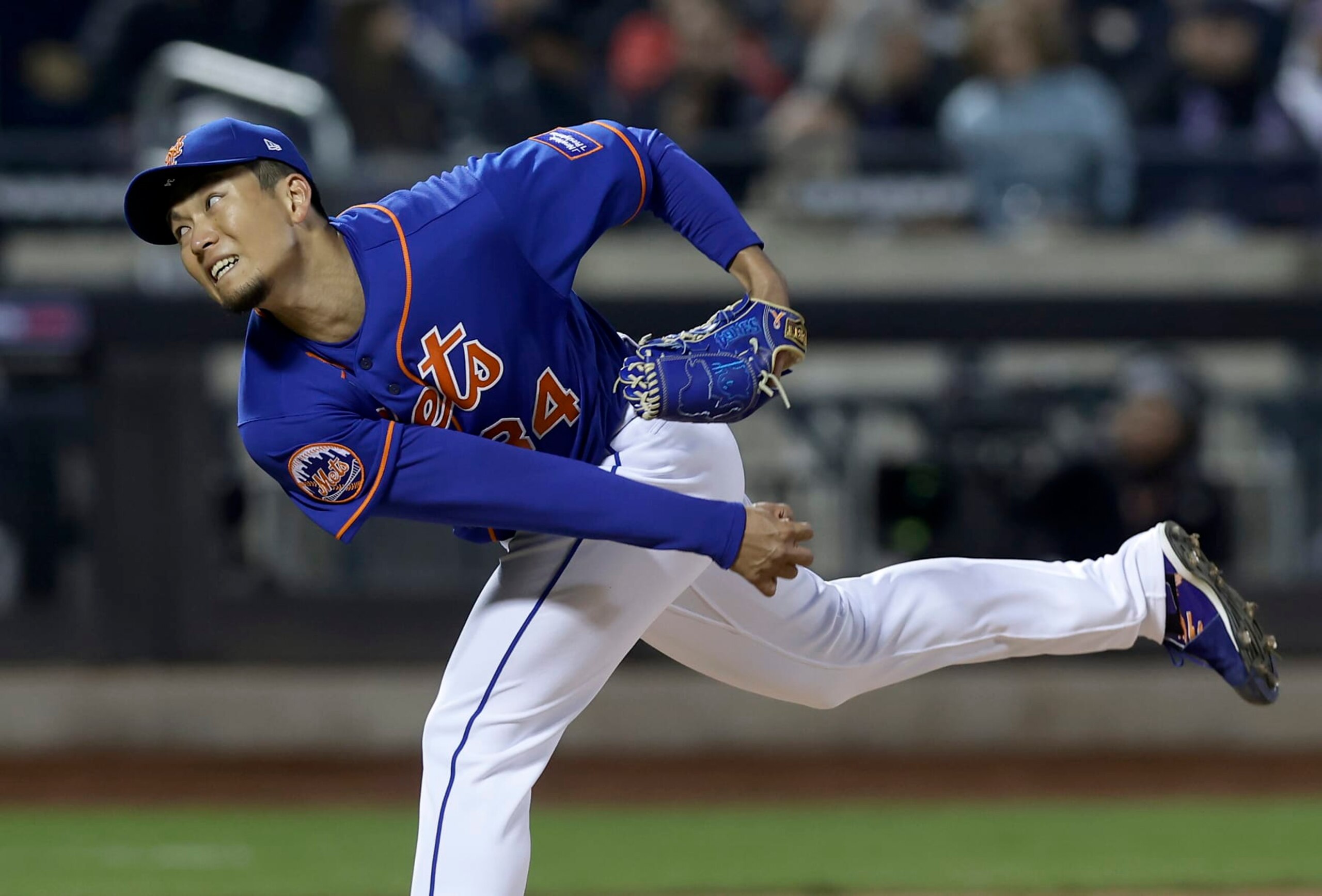 NEW YORK, NEW YORK - APRIL 26: (NEW YORK DAILIESOUT) Kodai Senga #34 of the New York Mets in action against the Washington Nationals at Citi Field on April 26, 2023 in New York City. The Nationals defeated the Mets 4-1. (Photo by Jim McIsaac/Getty Images) NEW YORK, NEW YORK - APRIL 26: (NEW YORK DAILIESOUT) Kodai Senga #34 of the New York Mets in action against the Washington Nationals at Citi Field on April 26, 2023 in New York City. The Nationals defeated the Mets 4-1. (Photo by Jim McIsaac/Getty Images)
