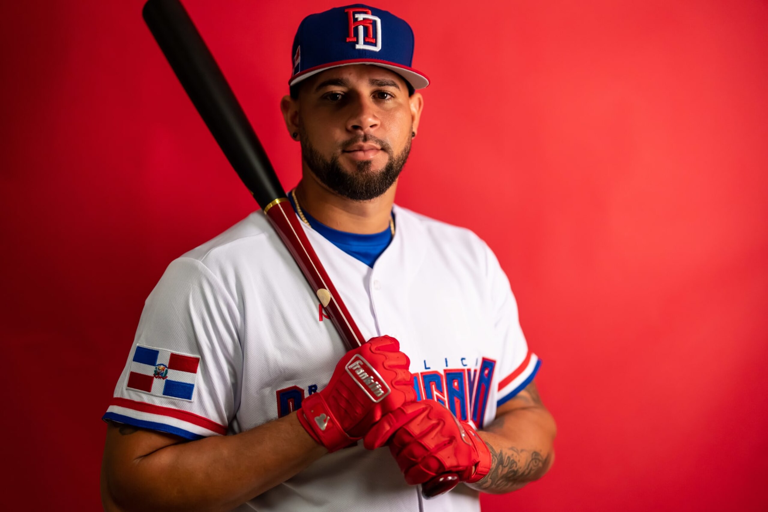 FORT MYERS, FL - MARCH 07: Gary Sanchez #35 of Team Dominican Republic poses for a photo during the Team Dominican Republic 2023 World Baseball Classic Headshots at Lee County Sports Complex on Tuesday, March 7, 2023 in Fort Myers, Florida. (Photo by Brace Hemmelgarn/WBCI/MLB Photos via Getty Images)