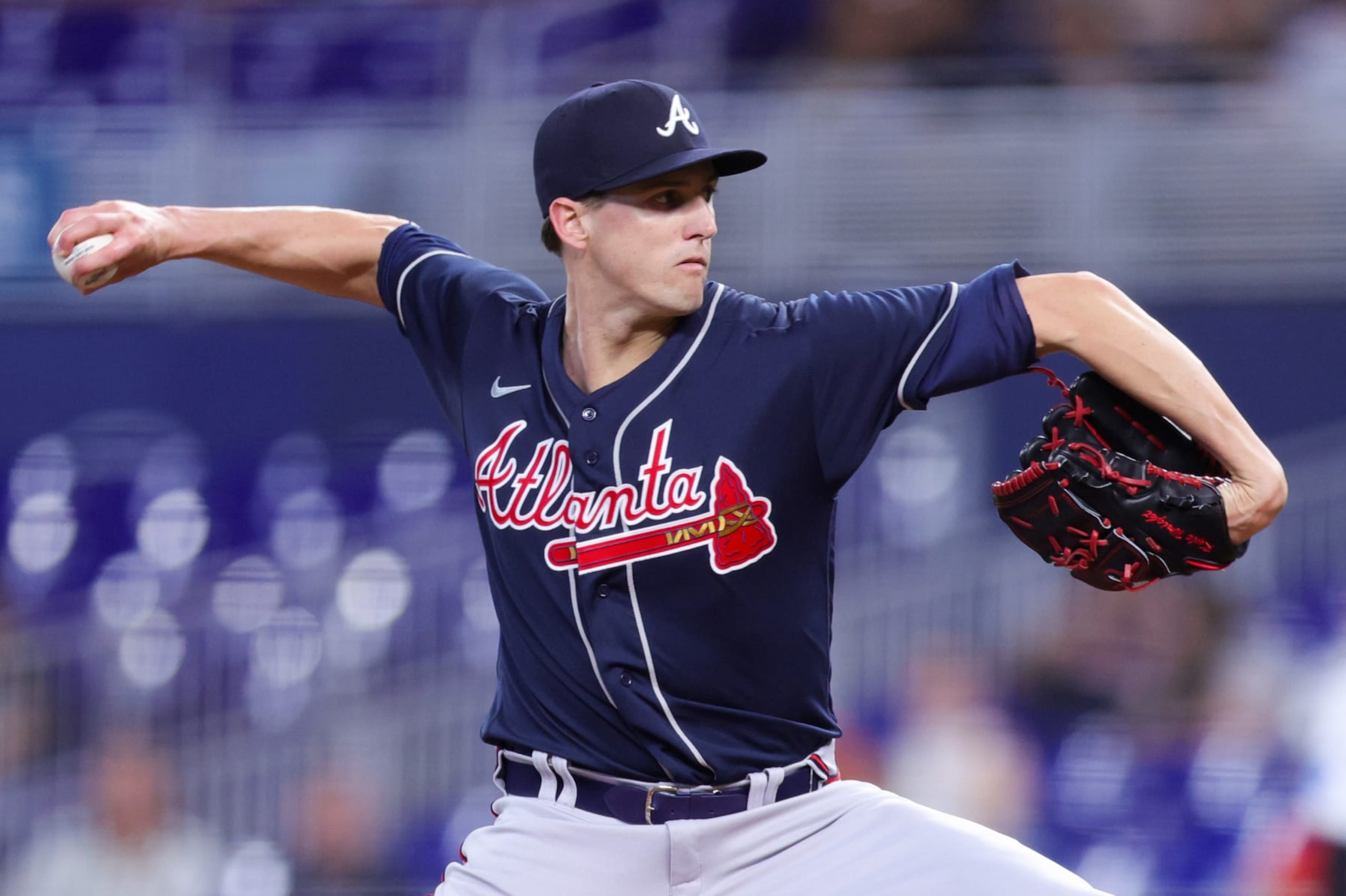 MIAMI, FLORIDA - MAY 03: Kyle Wright #30 of the Atlanta Braves pitches against the Miami Marlins during the first inning at loanDepot park on May 03, 2023 in Miami, Florida. (Photo by Megan Briggs/Getty Images) MIAMI, FLORIDA - MAY 03: Kyle Wright #30 of the Atlanta Braves pitches against the Miami Marlins during the first inning at loanDepot park on May 03, 2023 in Miami, Florida. (Photo by Megan Briggs/Getty Images)