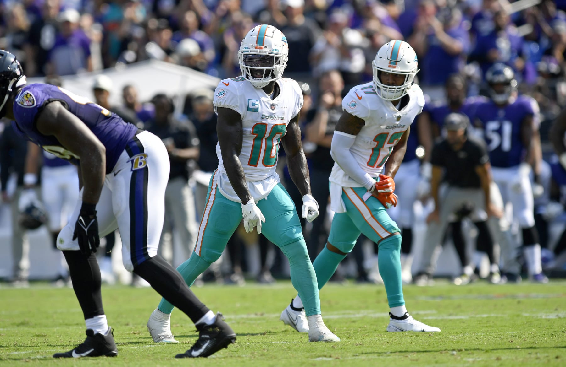 Tyreek Hill and Jaylen Waddle