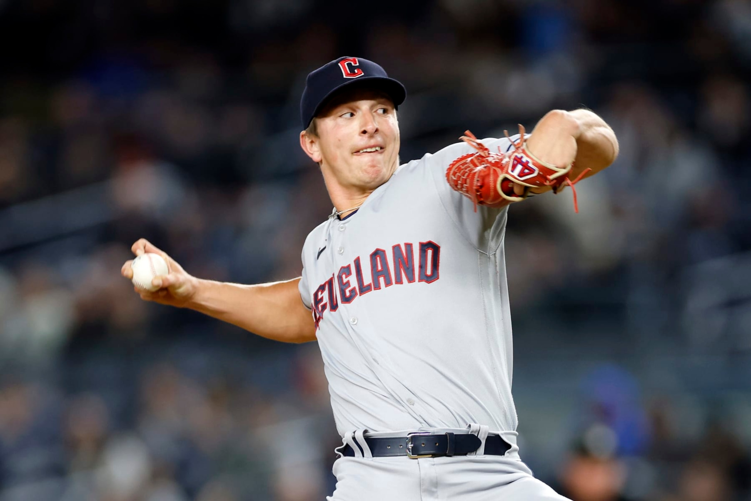 NEW YORK, NEW YORK - MAY 02: James Karinchak #99 of the Cleveland Guardians pitches during the sixth inning against the New York Yankees at Yankee Stadium on May 02, 2023 in the Bronx borough of New York City. (Photo by Sarah Stier/Getty Images) NEW YORK, NEW YORK - MAY 02: James Karinchak #99 of the Cleveland Guardians pitches during the sixth inning against the New York Yankees at Yankee Stadium on May 02, 2023 in the Bronx borough of New York City. (Photo by Sarah Stier/Getty Images)