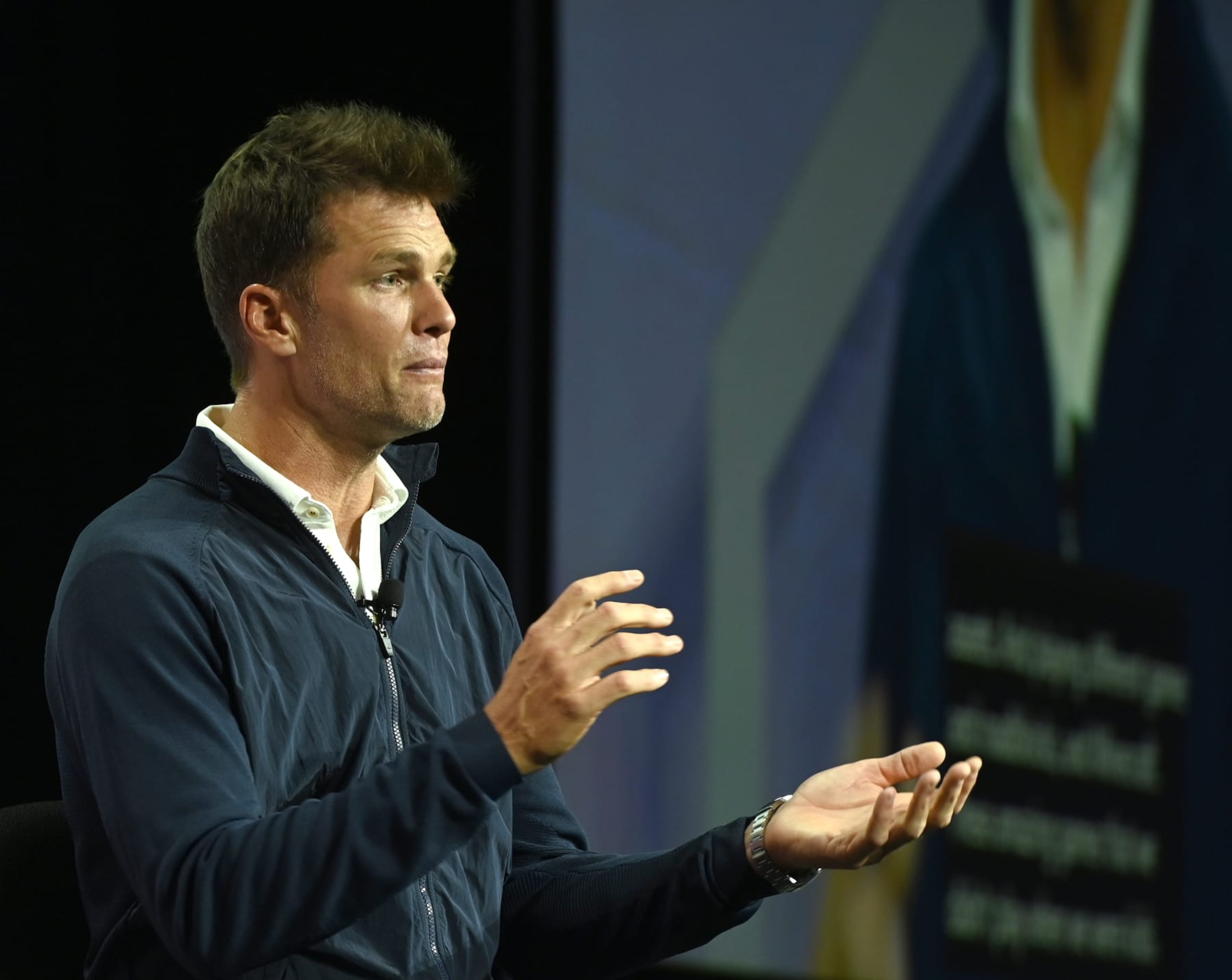 MIAMI BEACH, FL - APRIL 20:  Tom Brady Attends eMerge Americas 2023  at Miami Beach Convention Center on April 20, 2023 in Miami Beach, Florida.  (Photo by Johnny Louis/Getty Images)