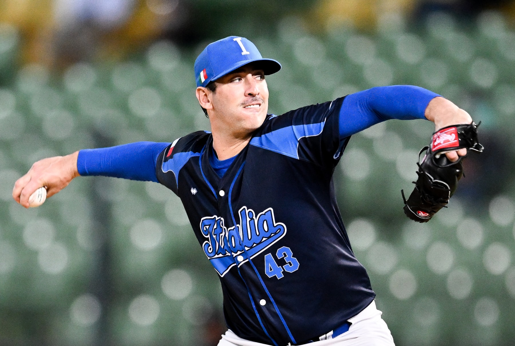 TAICHUNG, TAIWAN - MARCH 09: Matt Harvey #43 of Team Italy pitchs at the bottom of the first inning during the World Baseball Classic Pool A game between Italy and Cuba at Taichung Intercontinental Baseball Stadium on March 09, 2023 in Taichung, Taiwan. (Photo by Gene Wang/Getty Images)