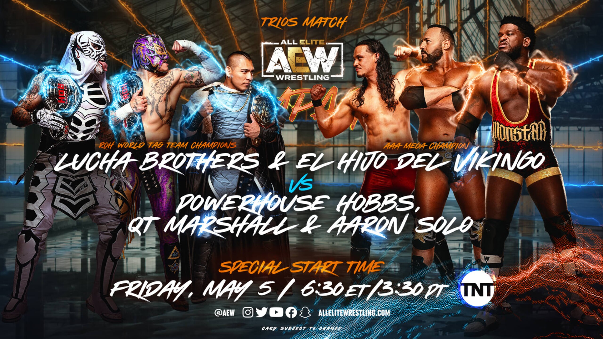 The Lucha Bros, Vikingo, Solo, Marshall and Hobbs. The Lucha Bros, Vikingo, Solo, Marshall and Hobbs.