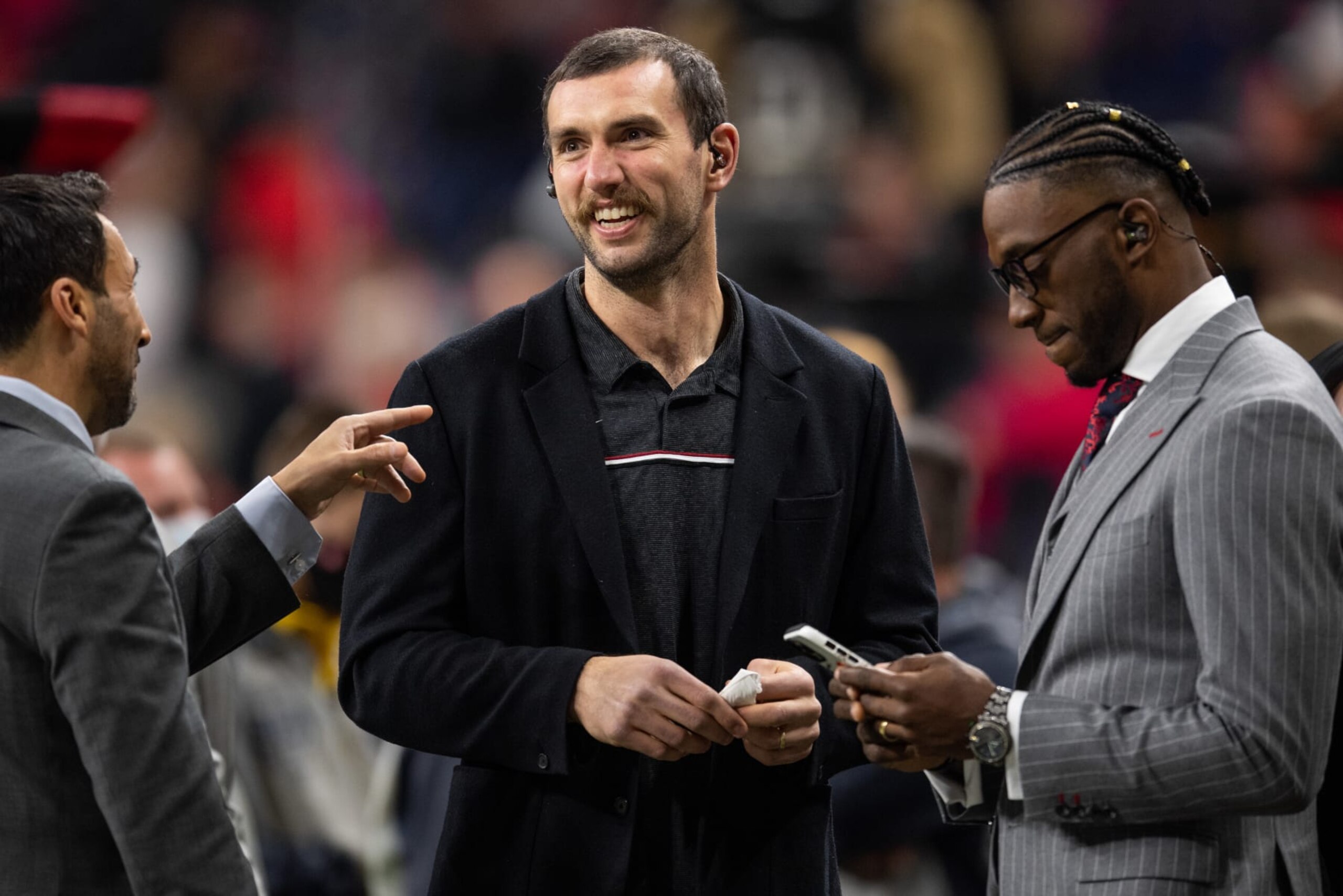INDIANAPOLIS, IN - JANUARY 10: Andrew Luck on the sidelines before the Alabama Crimson Tide versus the Georgia Bulldogs in the College Football Playoff National Championship, on January 10, 2022, at Lucas Oil Stadium in Indianapolis, IN. (Photo by Zach Bolinger/Icon Sportswire via Getty Images) INDIANAPOLIS, IN - JANUARY 10: Andrew Luck on the sidelines before the Alabama Crimson Tide versus the Georgia Bulldogs in the College Football Playoff National Championship, on January 10, 2022, at Lucas Oil Stadium in Indianapolis, IN. (Photo by Zach Bolinger/Icon Sportswire via Getty Images)