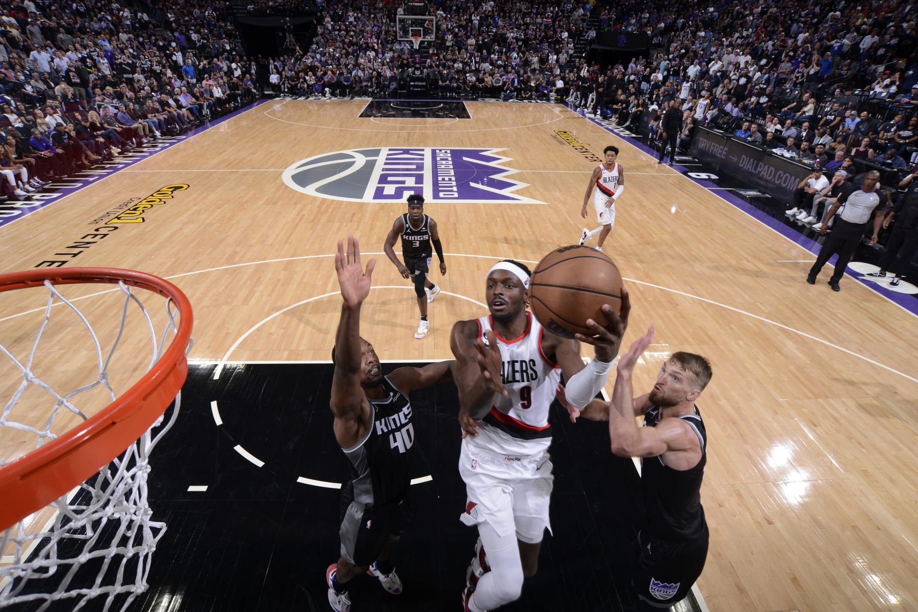 Harrison Barnes, Jerami Grant and Domantas Sabonis