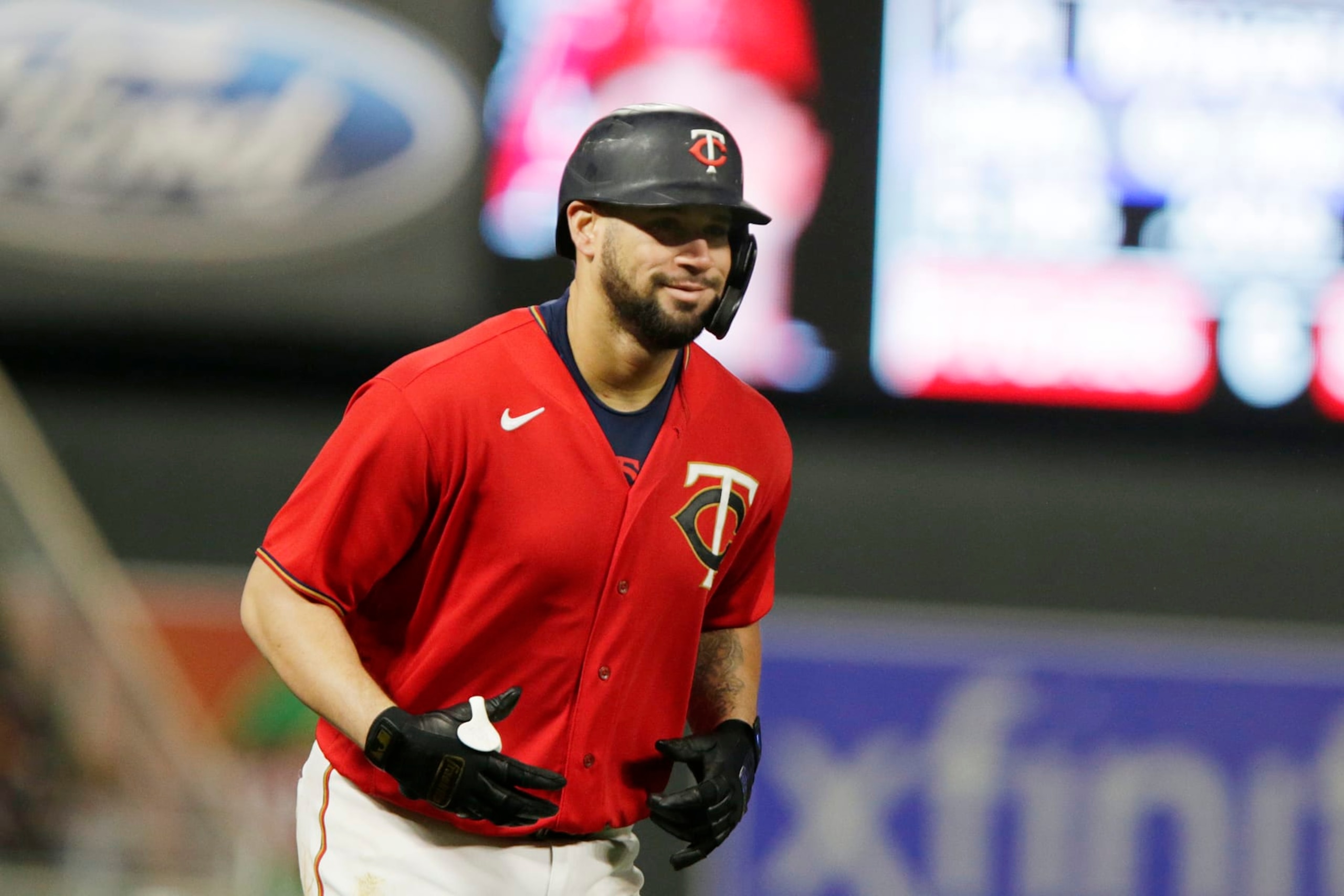 Minnesota Twins catcher Gary Sanchez rounds the bases after a 3-run home run against the Los Angeles Angels in the fifth inning of a baseball game, Saturday, Sept. 24, 2022, in Minneapolis. (AP Photo/Andy Clayton-King) Minnesota Twins catcher Gary Sanchez rounds the bases after a 3-run home run against the Los Angeles Angels in the fifth inning of a baseball game, Saturday, Sept. 24, 2022, in Minneapolis. (AP Photo/Andy Clayton-King)