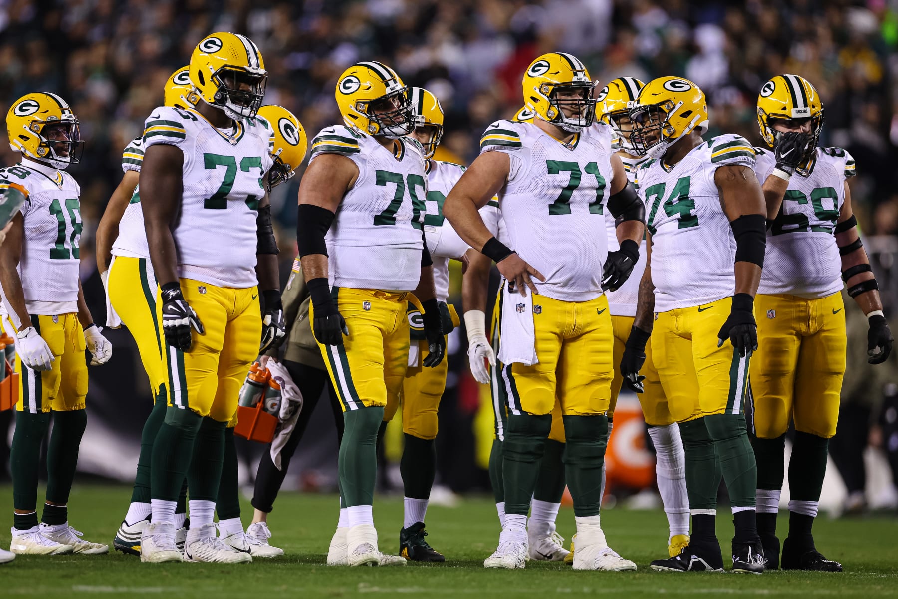 The Packers offensive line in 2022.