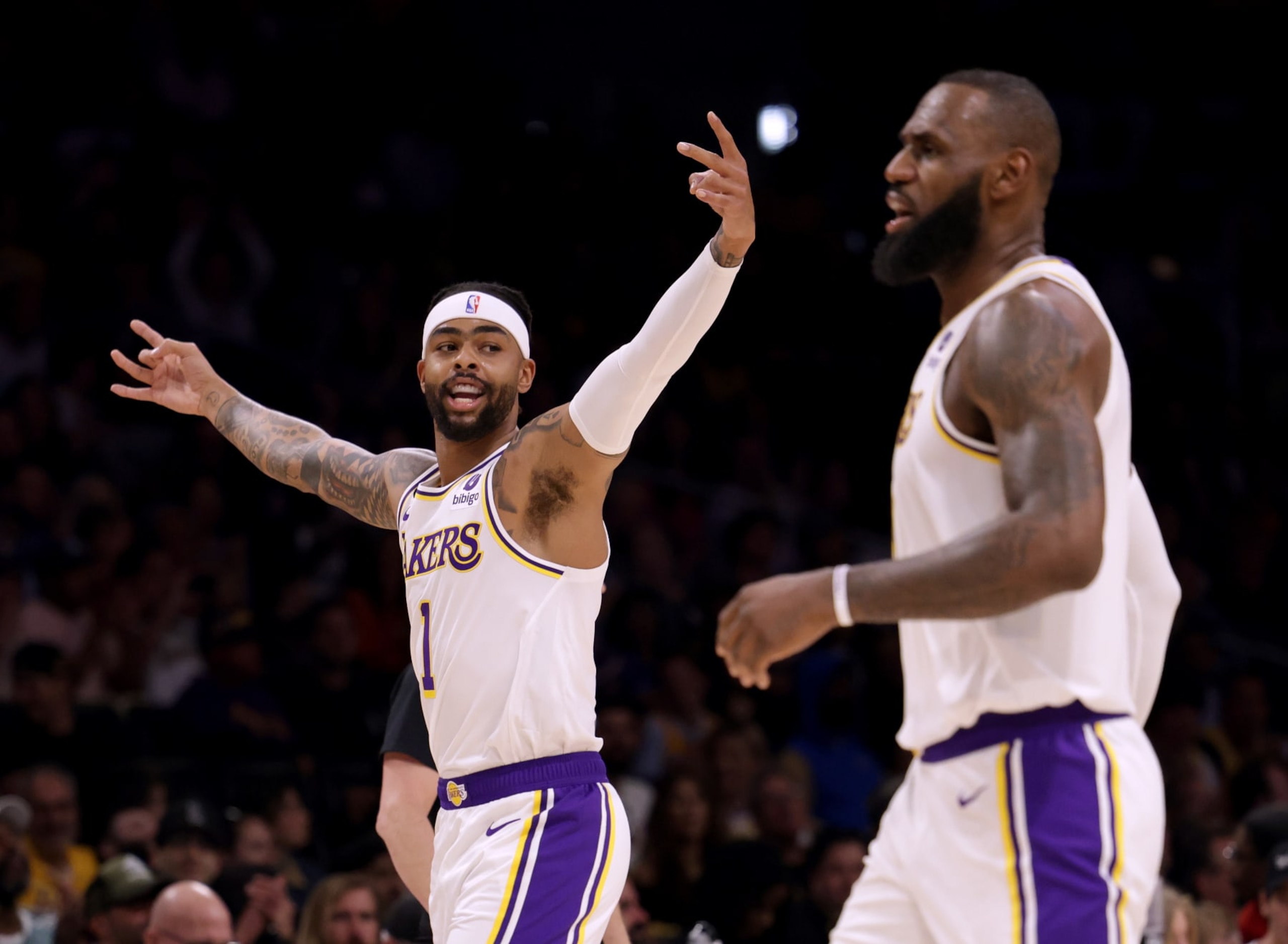 D'Angelo Russell and LeBron James