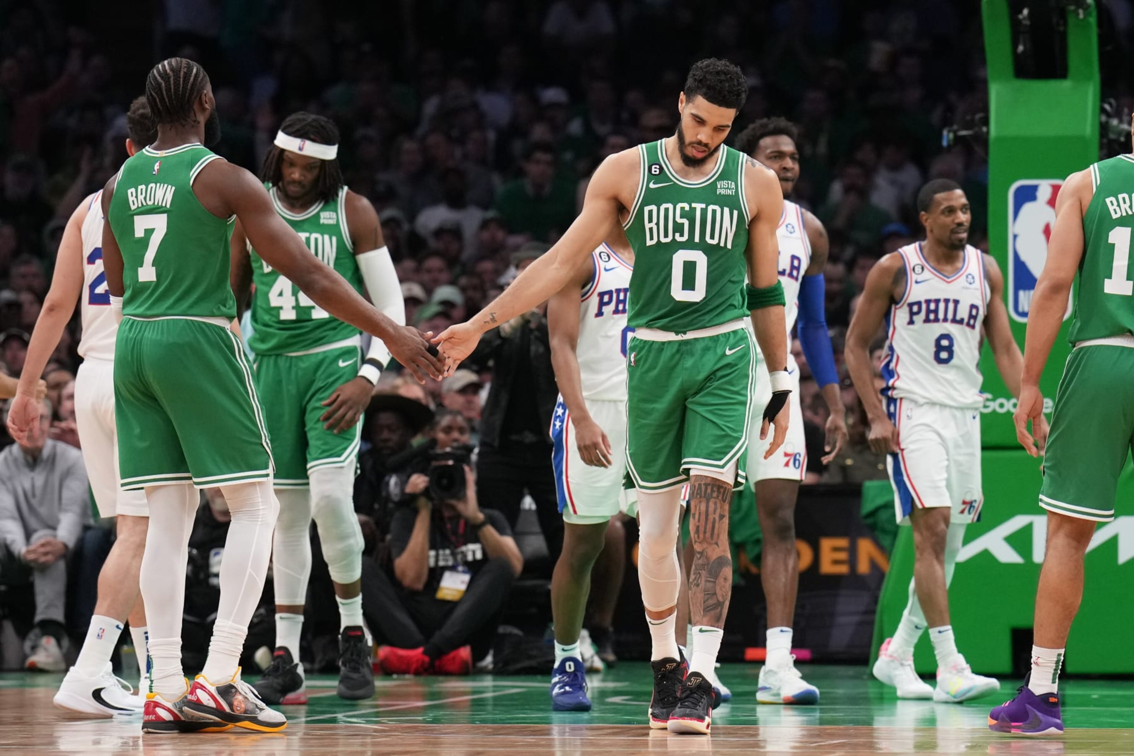 Jaylen Brown, Robert Williams III and Jayson Tatum Jaylen Brown, Robert Williams III and Jayson Tatum