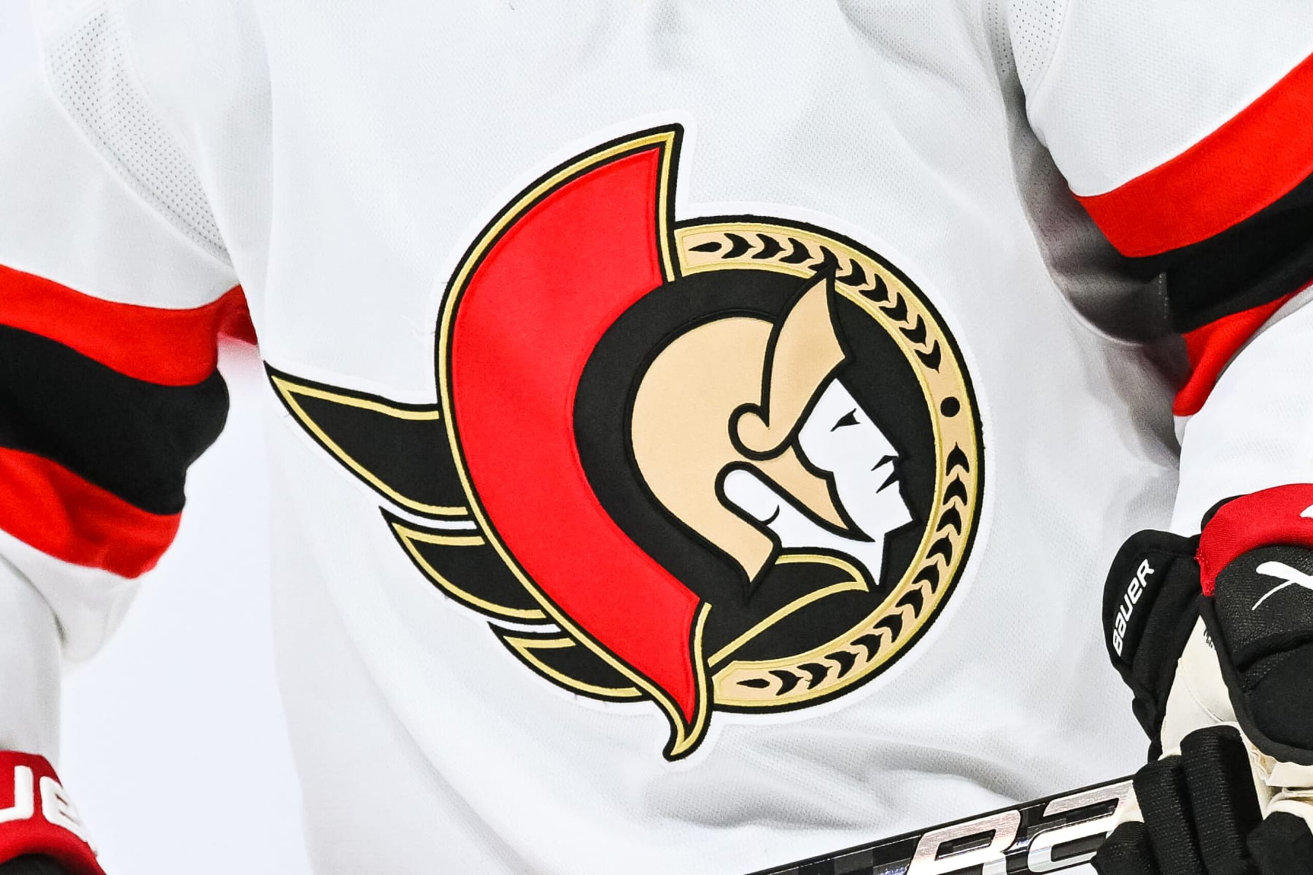 MONTREAL, QC - FEBRUARY 25: View of a Ottawa Senators logo on a jersey worn by a member of the team at warm-up before the Ottawa Senators versus the Montreal Canadiens game on February 25, 2023, at Bell Centre in Montreal, QC (Photo by David Kirouac/Icon Sportswire via Getty Images) MONTREAL, QC - FEBRUARY 25: View of a Ottawa Senators logo on a jersey worn by a member of the team at warm-up before the Ottawa Senators versus the Montreal Canadiens game on February 25, 2023, at Bell Centre in Montreal, QC (Photo by David Kirouac/Icon Sportswire via Getty Images)