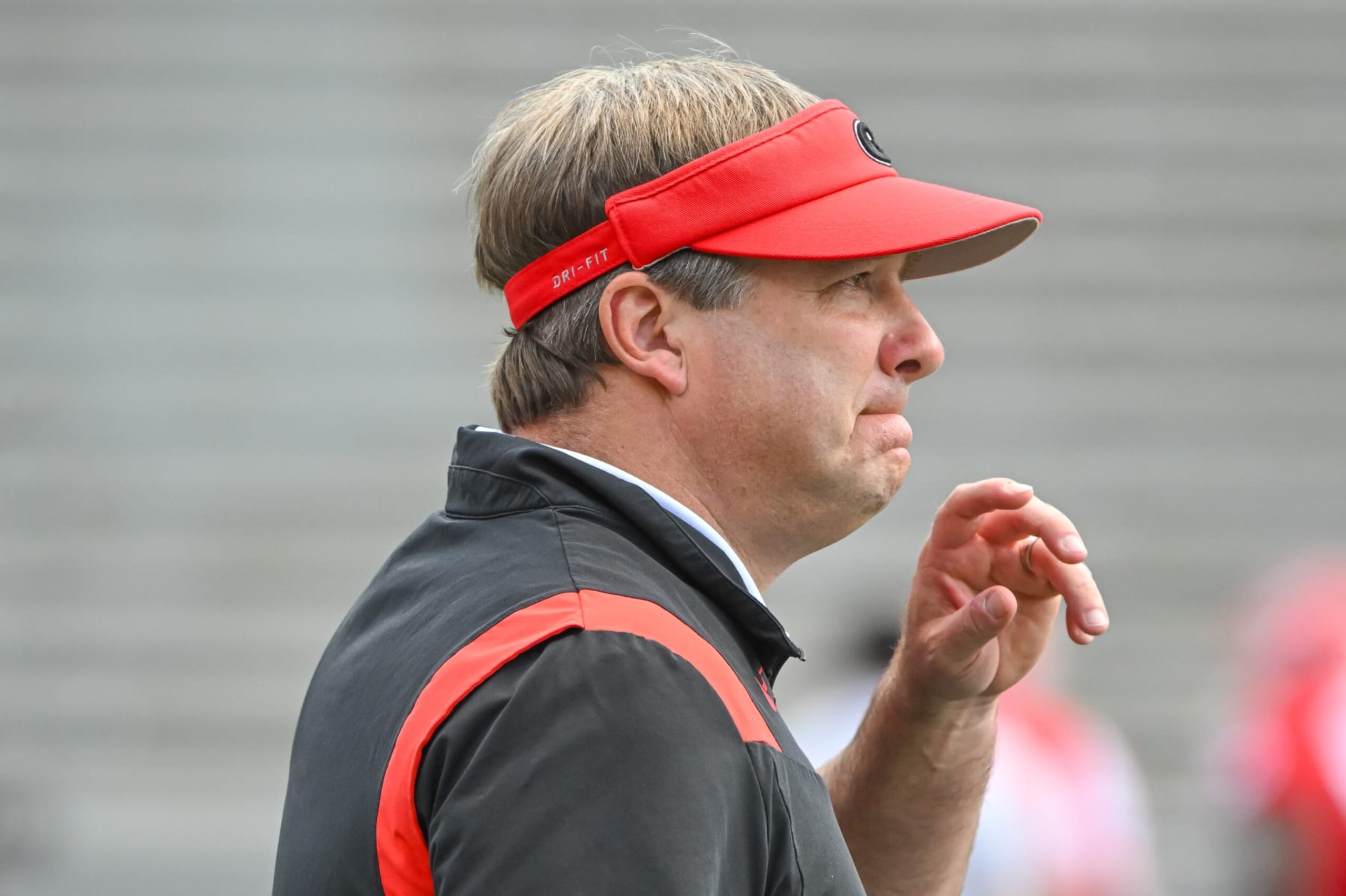 ATHENS, GA - APRIL 15: Georgia Bulldogs Head Coach Kirby Smart during the G-Day Red and Black Spring Game on April 15, 2023, at Sanford Stadium in Athens, GA. (Photo by John Adams/Icon Sportswire via Getty Images) ATHENS, GA - APRIL 15: Georgia Bulldogs Head Coach Kirby Smart during the G-Day Red and Black Spring Game on April 15, 2023, at Sanford Stadium in Athens, GA. (Photo by John Adams/Icon Sportswire via Getty Images)
