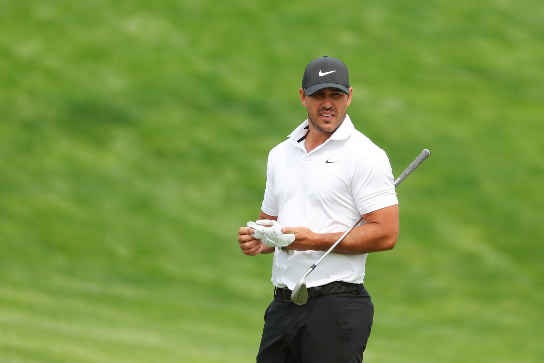 ROCHESTER, NEW YORK - MAY 16: Brooks Koepka of the United States stands on the ninth hole during a practice round prior to the 2023 PGA Championship at Oak Hill Country Club on May 16, 2023 in Rochester, New York. (Photo by Kevin C. Cox/Getty Images)