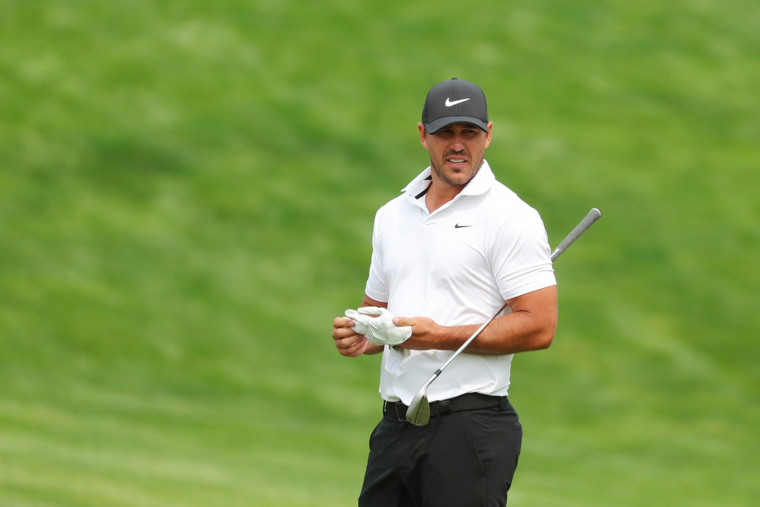ROCHESTER, NEW YORK - MAY 16: Brooks Koepka of the United States stands on the ninth hole during a practice round prior to the 2023 PGA Championship at Oak Hill Country Club on May 16, 2023 in Rochester, New York. (Photo by Kevin C. Cox/Getty Images)