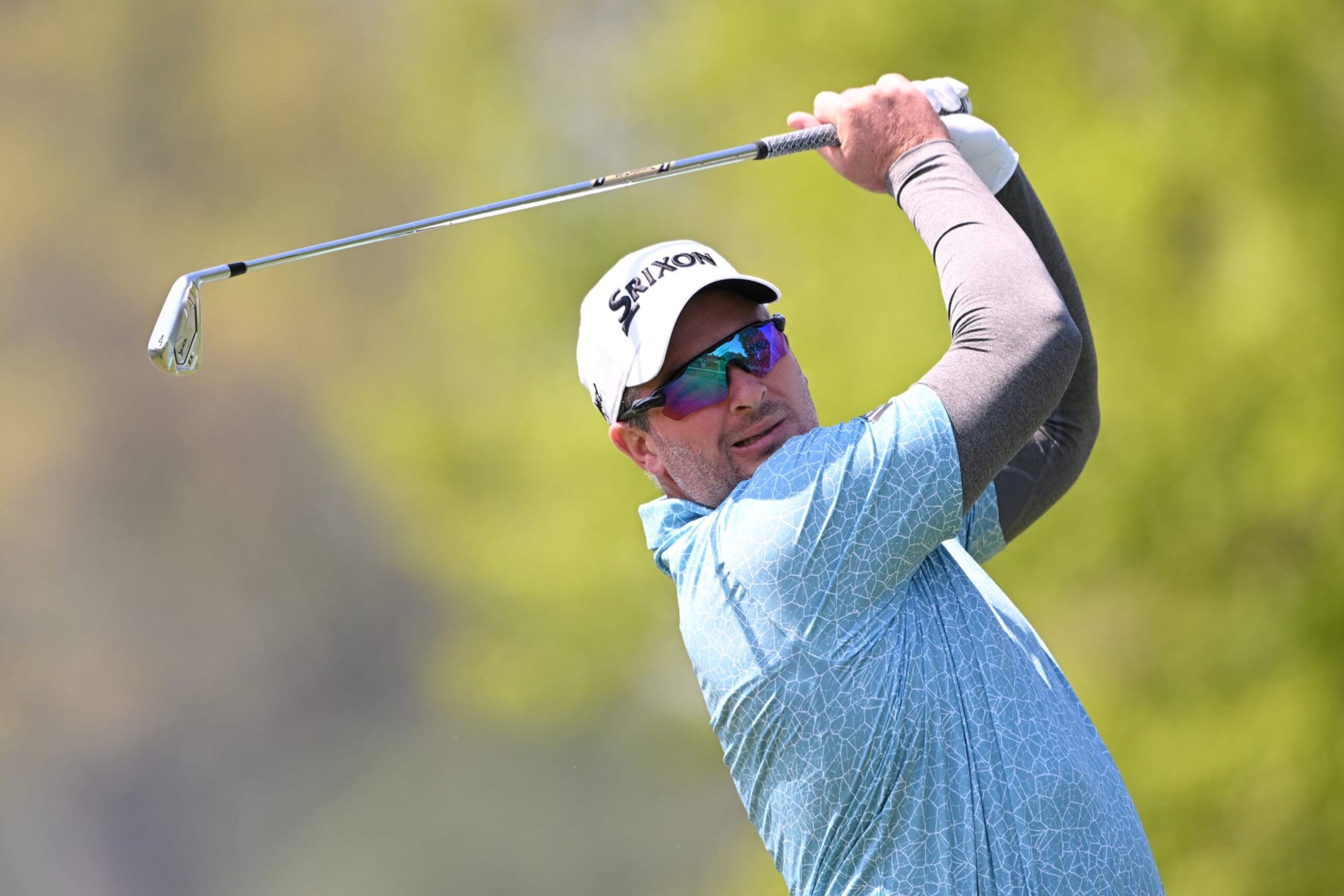 ROCHESTER, NEW YORK - MAY 18: Ryan Fox of New Zealand plays his shot from the seventh tee during the first round of the 2023 PGA Championship at Oak Hill Country Club on May 18, 2023 in Rochester, New York. (Photo by Ross Kinnaird/Getty Images)