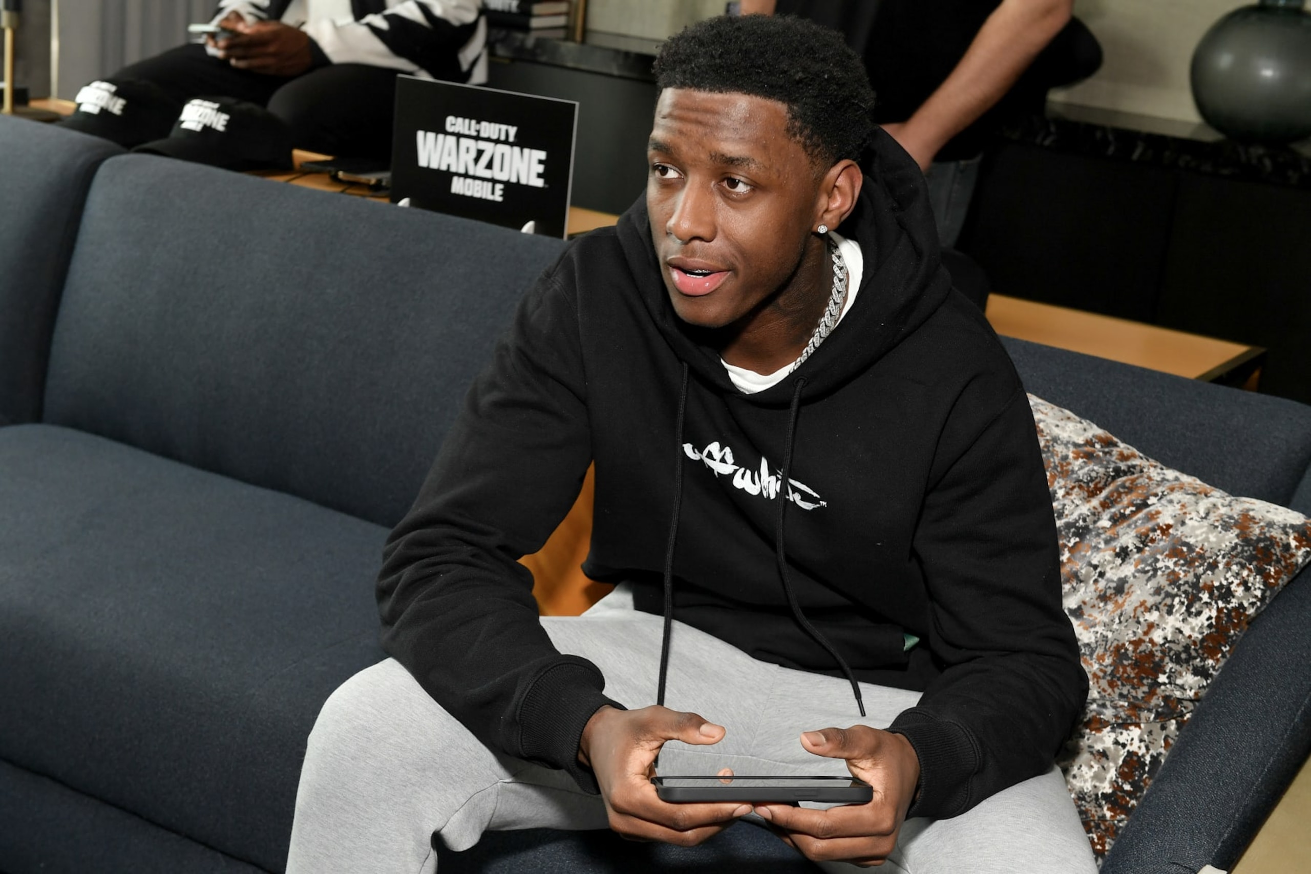 KANSAS CITY, MISSOURI - APRIL 25: Sauce Gardner attends the Call of Duty Draft Activation at Loews Kansas City Hotel on April 25, 2023 in Kansas City, Missouri. (Photo by Fernando Leon/Getty Images for Call of Duty)