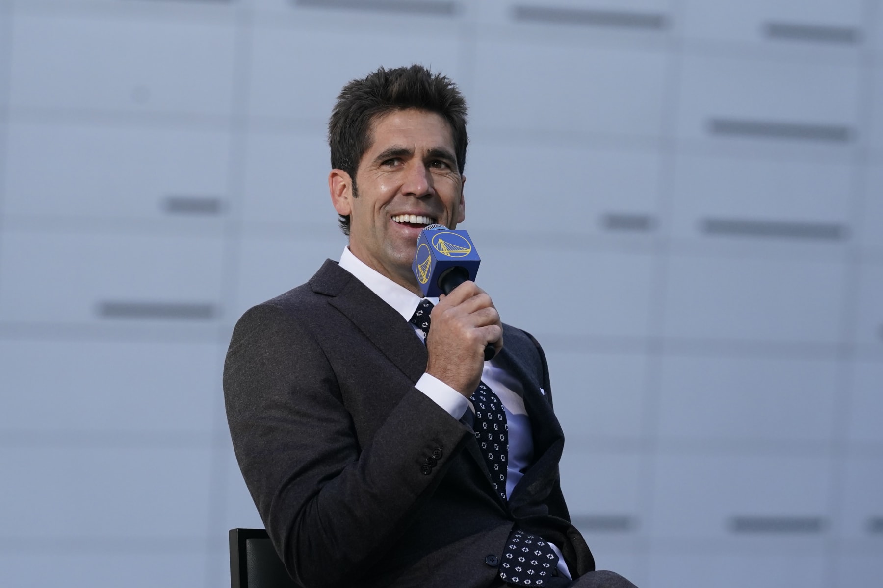Golden State Warriors president of basketball operations and general manager Bob Myers in San Francisco, Thursday, Nov. 19, 2020. (AP Photo/Jeff Chiu) Golden State Warriors president of basketball operations and general manager Bob Myers in San Francisco, Thursday, Nov. 19, 2020. (AP Photo/Jeff Chiu)