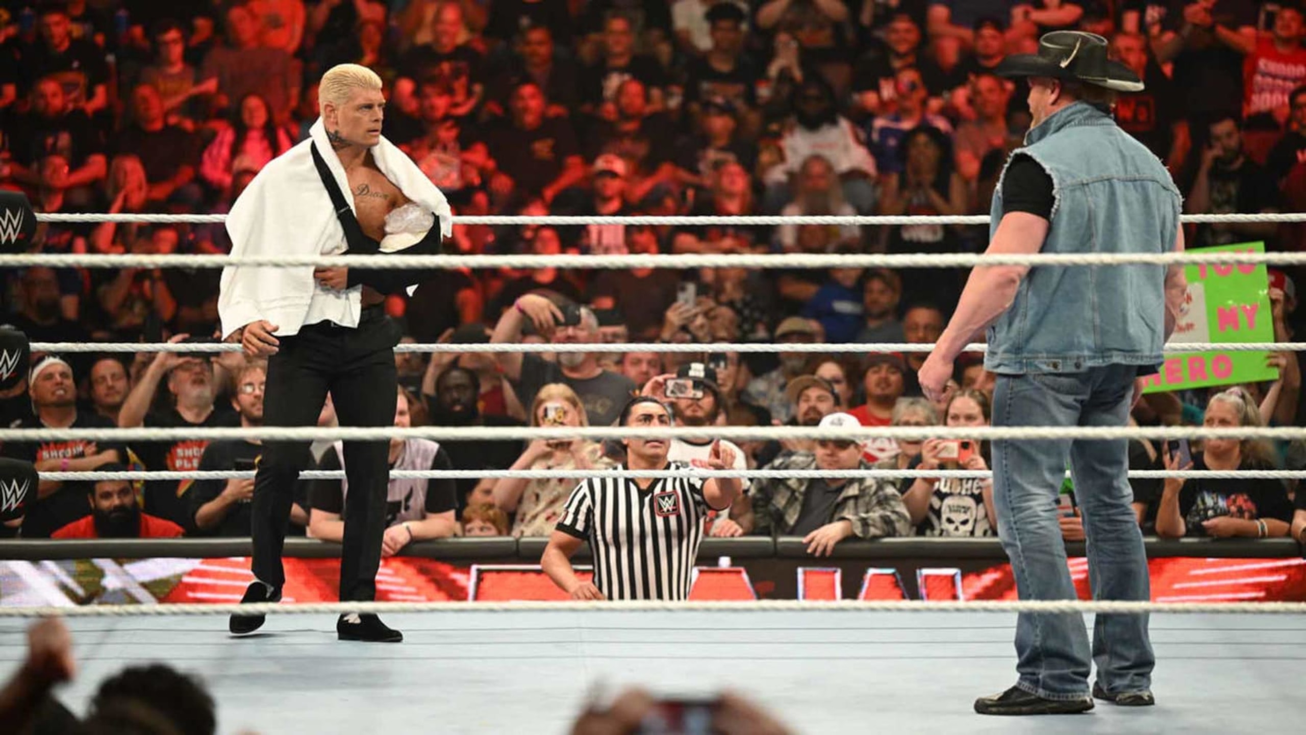 Cody Rhodes is ready to fight Brock Lesnar with a broken arm at Night of Champions on Saturday.