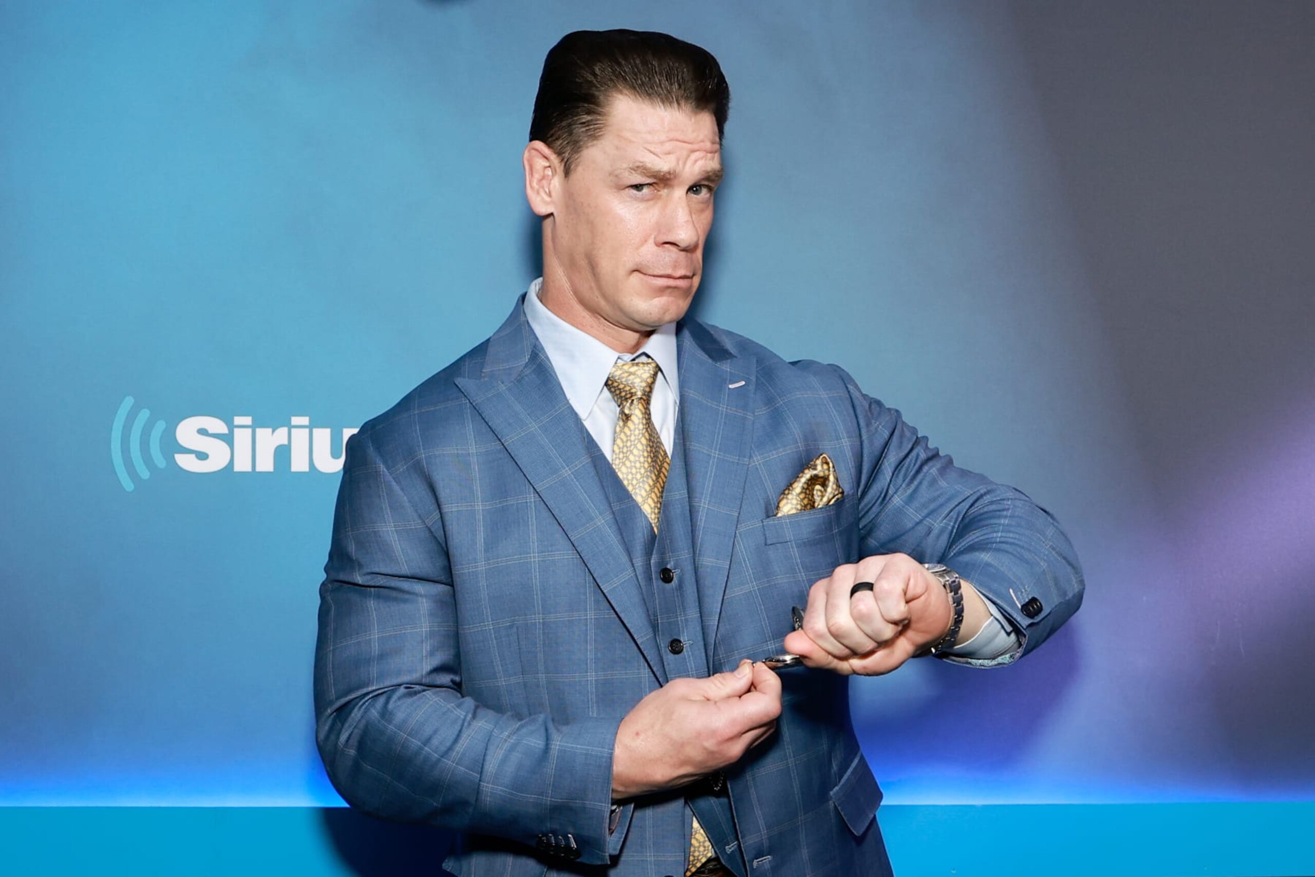 NEW YORK, NEW YORK - MAY 15: John Cena visits SiriusXM Studios on May 15, 2023 in New York City. (Photo by Jason Mendez/Getty Images)