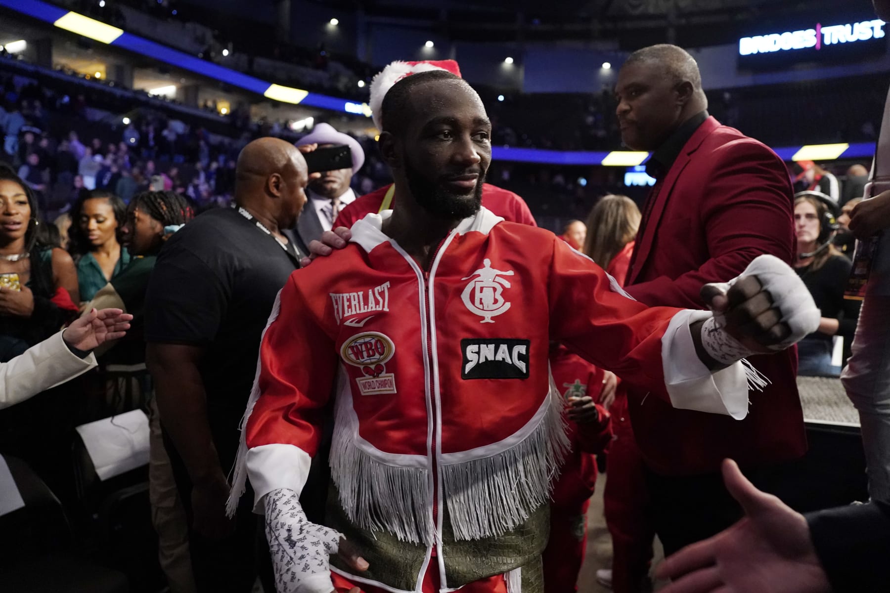 OMAHA, NEBRASKA - DECEMBER 10: WBO champion Terence Crawford leaves the ring after knocking out David Avanesyan during their welterweight title fight at CHI Health Center on December 10, 2022 in Omaha, Nebraska. (Photo by Ed Zurga/Getty Images) OMAHA, NEBRASKA - DECEMBER 10: WBO champion Terence Crawford leaves the ring after knocking out David Avanesyan during their welterweight title fight at CHI Health Center on December 10, 2022 in Omaha, Nebraska. (Photo by Ed Zurga/Getty Images)