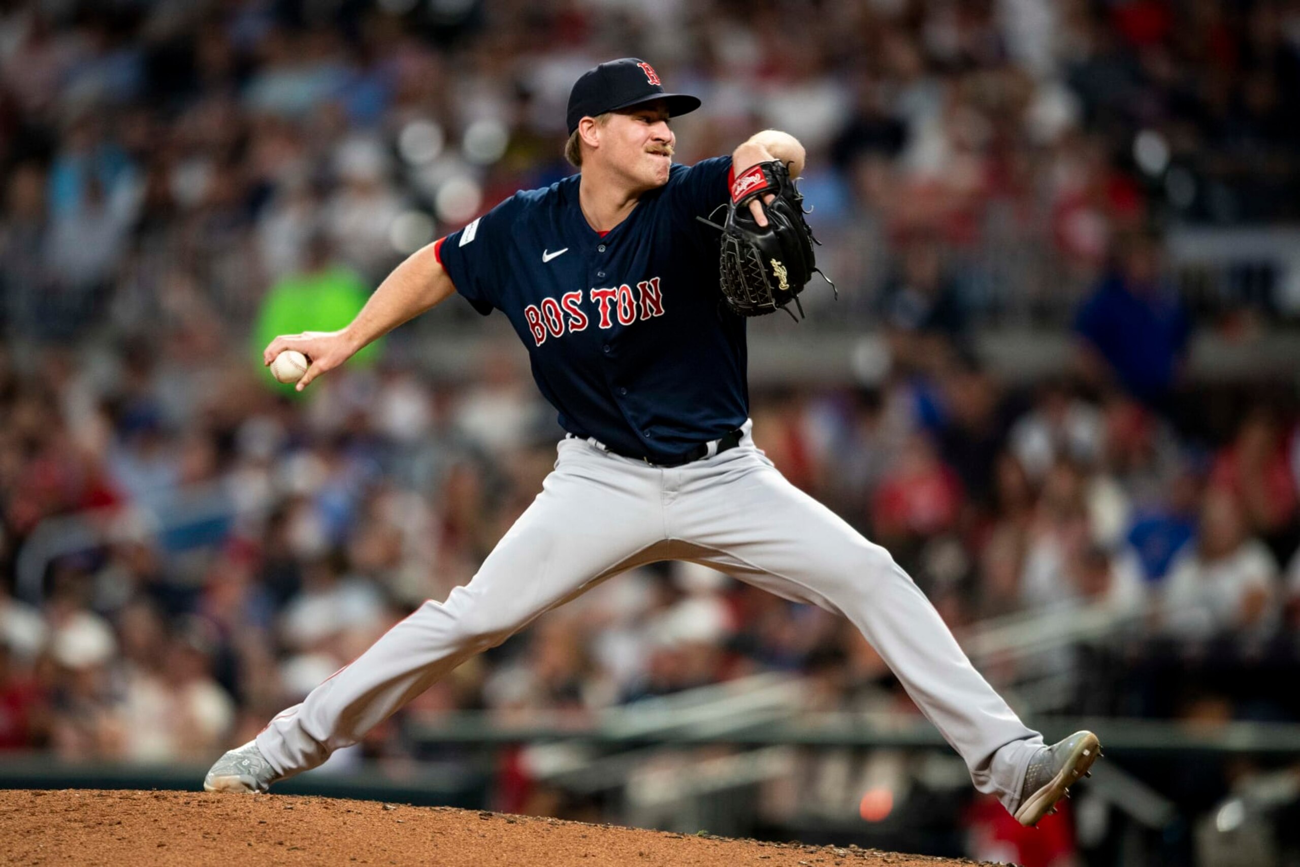 ATLANTA, GA - MAY 10: Josh Winckowski #25 of the Boston Red Sox pitches in the seventh inning against the Atlanta Braves on May 10, 2023 at Truist Park in Atlanta, Georgia. (Photo by Billie Weiss/Boston Red Sox/Getty Images) ATLANTA, GA - MAY 10: Josh Winckowski #25 of the Boston Red Sox pitches in the seventh inning against the Atlanta Braves on May 10, 2023 at Truist Park in Atlanta, Georgia. (Photo by Billie Weiss/Boston Red Sox/Getty Images)