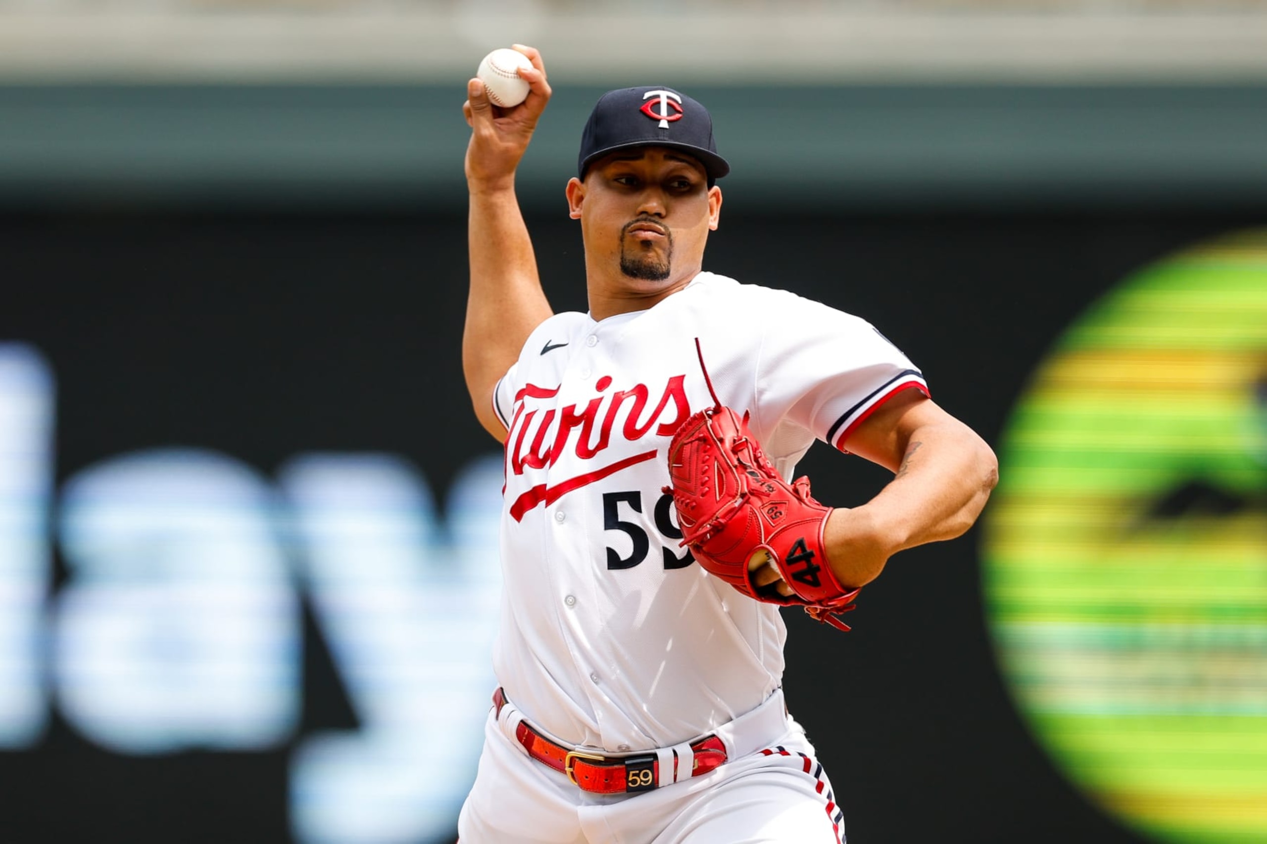 MINNEAPOLIS, MN - MAY 24: Jhoan Duran #59 of the Minnesota Twins pitches against the San Francisco Giants in the ninth inning at Target Field on May 24, 2023 in Minneapolis, Minnesota. The Twins defeated the Giants 7-1. (Photo by David Berding/Getty Images)