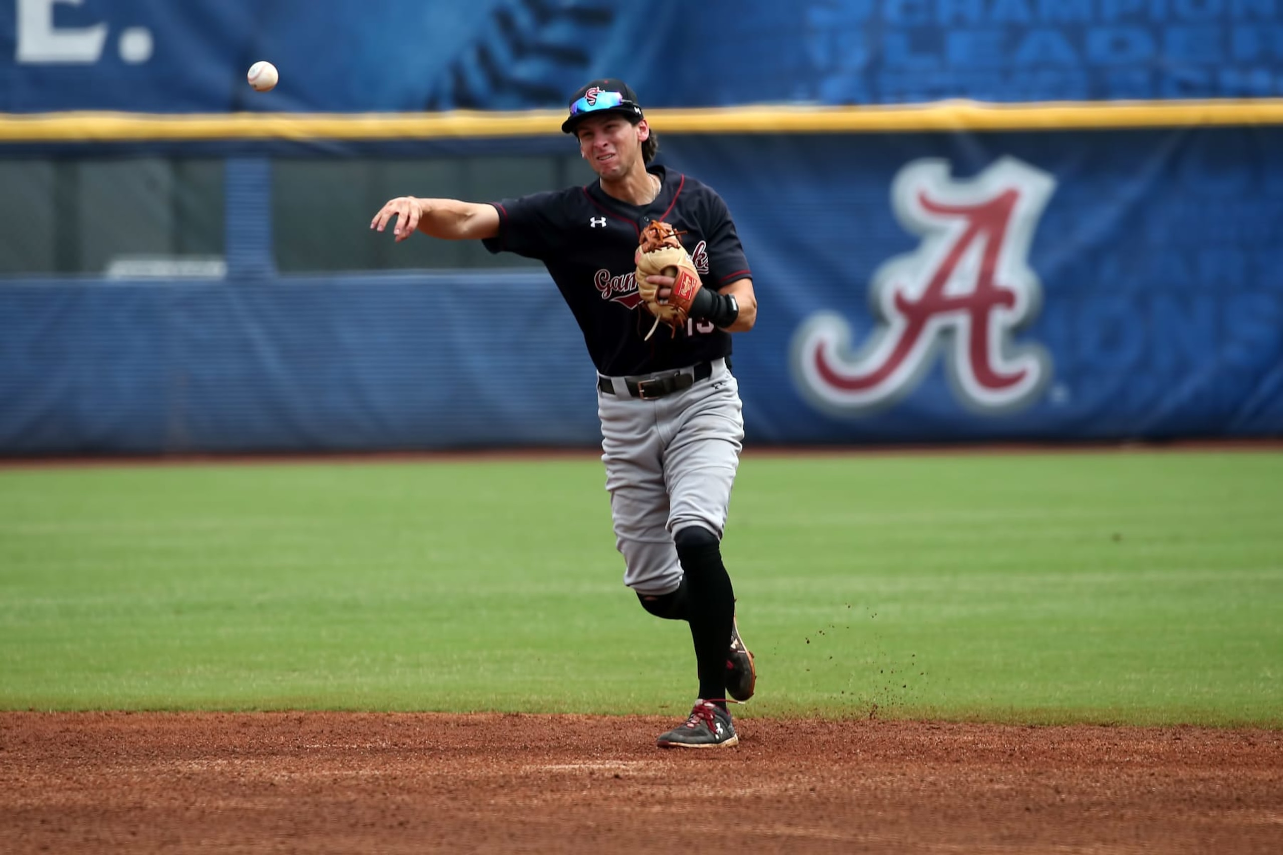 HOOVER, AL - MAY 24: South Carolina Gamecocks infielder Will Tippett (13) during the 2023 SEC Baseball Tournament game between the South Carolina Gamecocks and the LSU Tigers on May 24, 2023 at Hoover Metropolitan Stadium in Hoover, Alabama.  (Photo by Michael Wade/Icon Sportswire via Getty Images)