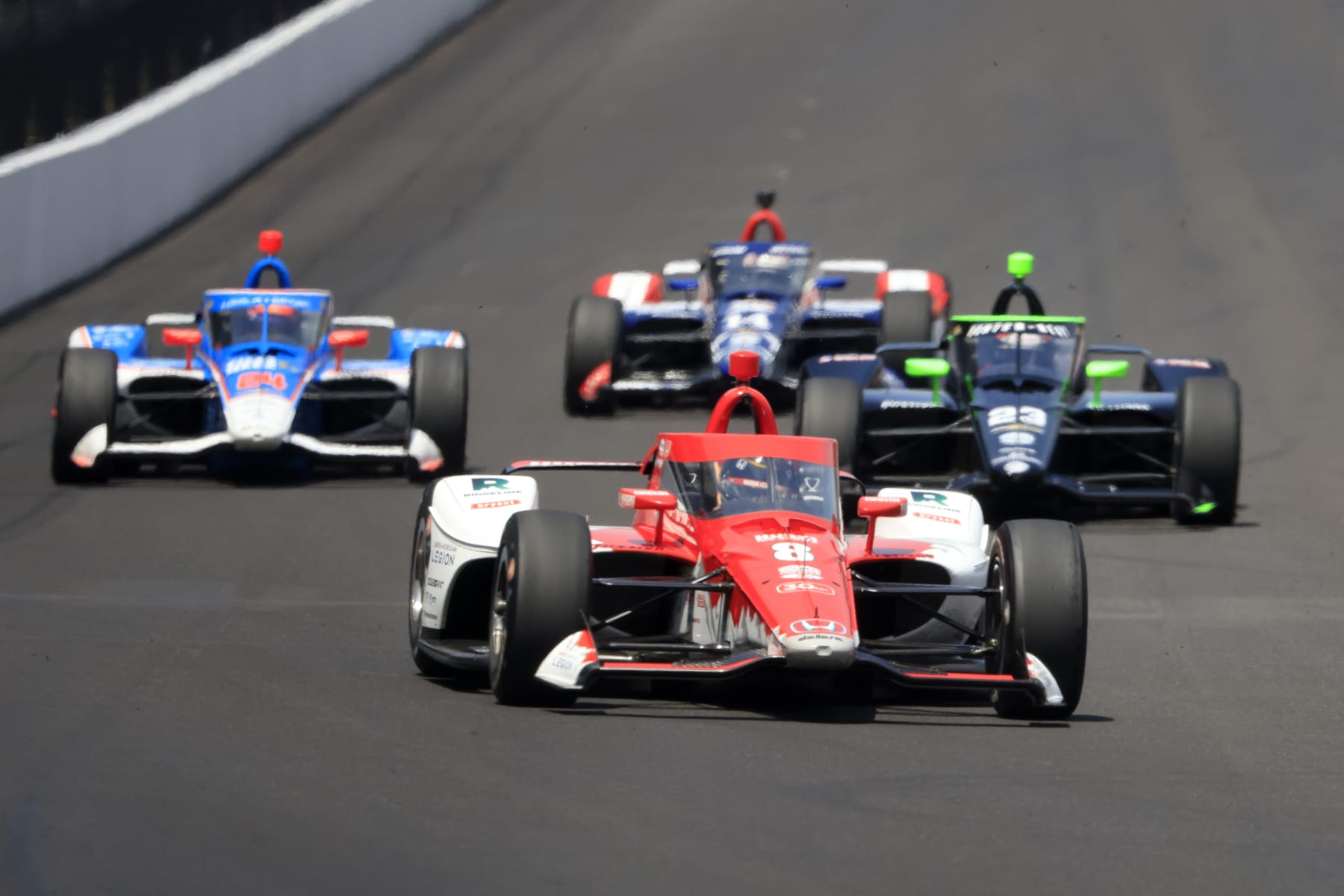 INDIANAPOLIS, INDIANA - MAY 22: Marcus Ericsson, driver of the #8 Huski Chocolate Chip Ganassi Racing Honda, drives during practice of the 107th Running of the Indianapolis 500 at Indianapolis Motor Speedway on May 22, 2023 in Indianapolis, Indiana. (Photo by Justin Casterline/Getty Images)