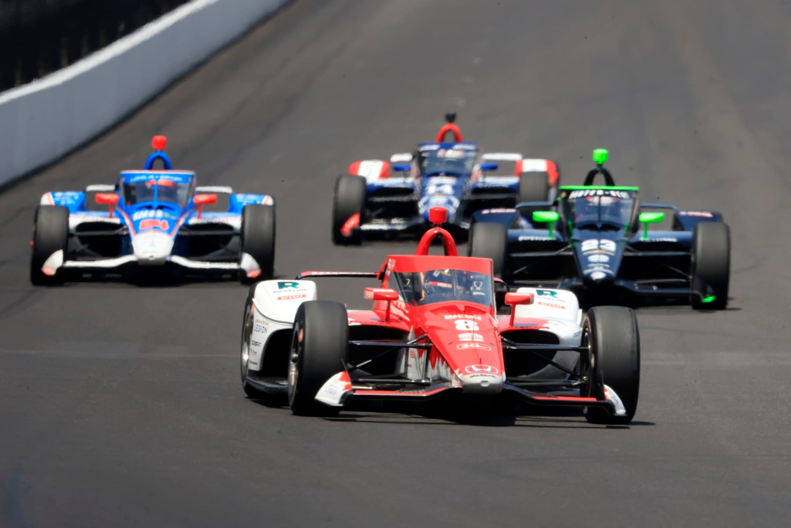INDIANAPOLIS, INDIANA - MAY 22: Marcus Ericsson, driver of the #8 Huski Chocolate Chip Ganassi Racing Honda, drives during practice of the 107th Running of the Indianapolis 500 at Indianapolis Motor Speedway on May 22, 2023 in Indianapolis, Indiana. (Photo by Justin Casterline/Getty Images)