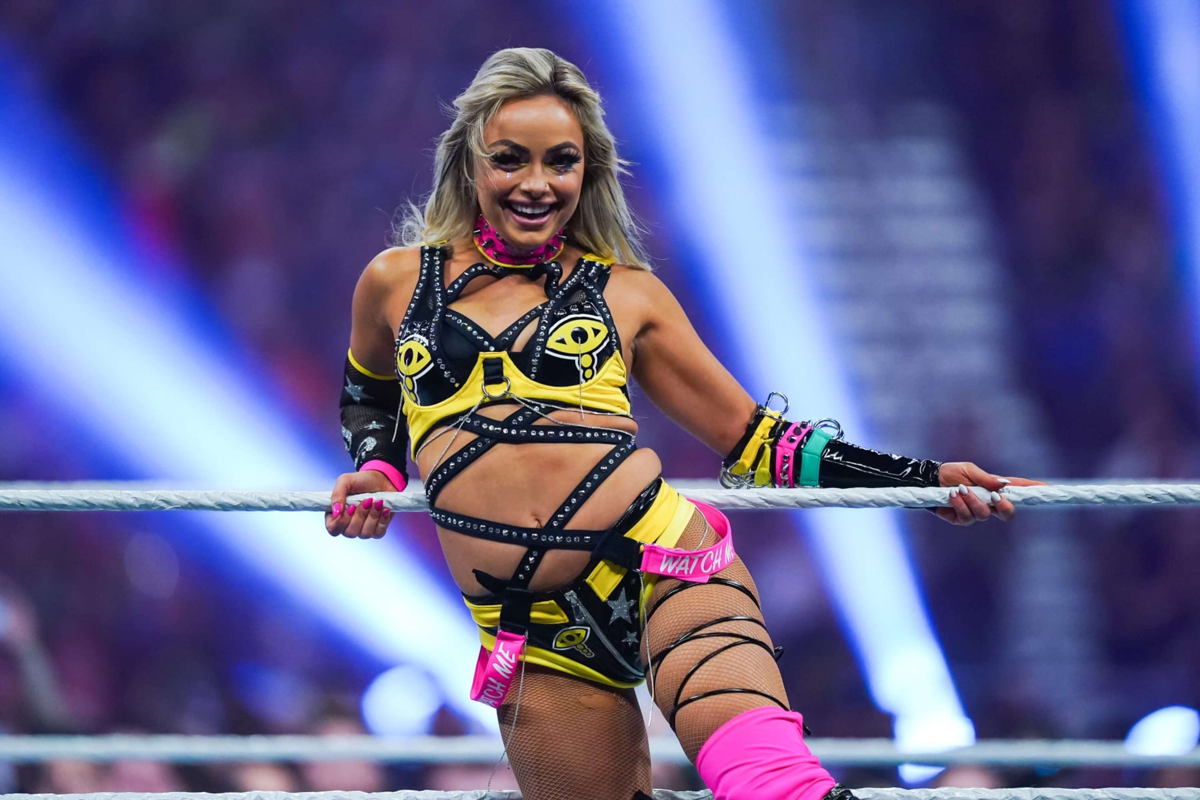 SAN ANTONIO, TEXAS - JANUARY 28: Liv Morgan looks on during the WWE Royal Rumble at the Alamodome on January 28, 2023 in San Antonio, Texas. (Photo by Alex Bierens de Haan/Getty Images) SAN ANTONIO, TEXAS - JANUARY 28: Liv Morgan looks on during the WWE Royal Rumble at the Alamodome on January 28, 2023 in San Antonio, Texas. (Photo by Alex Bierens de Haan/Getty Images)